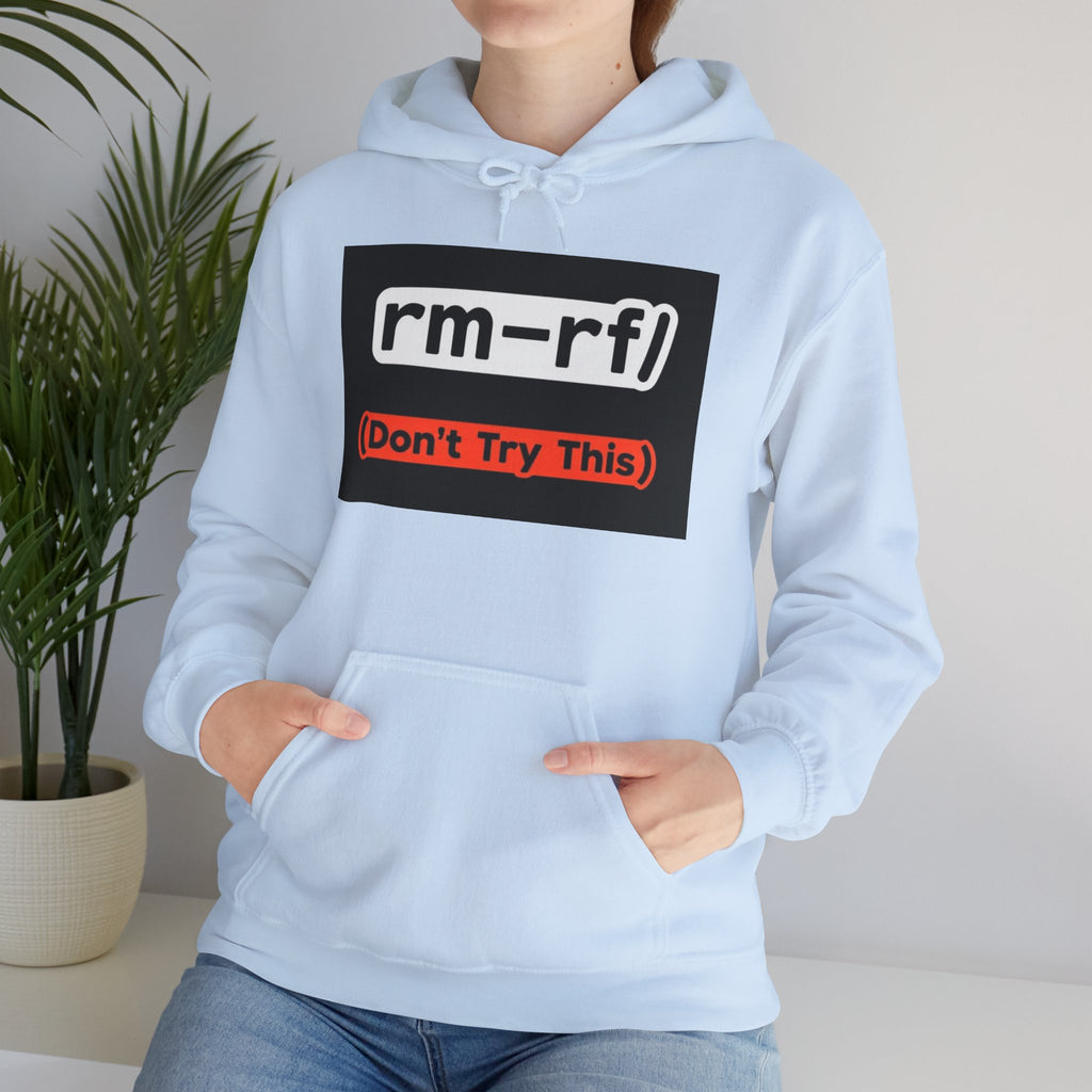 "rm–rf/ (Don't Try This)" — Funny Linux/Devops Command Hoodie