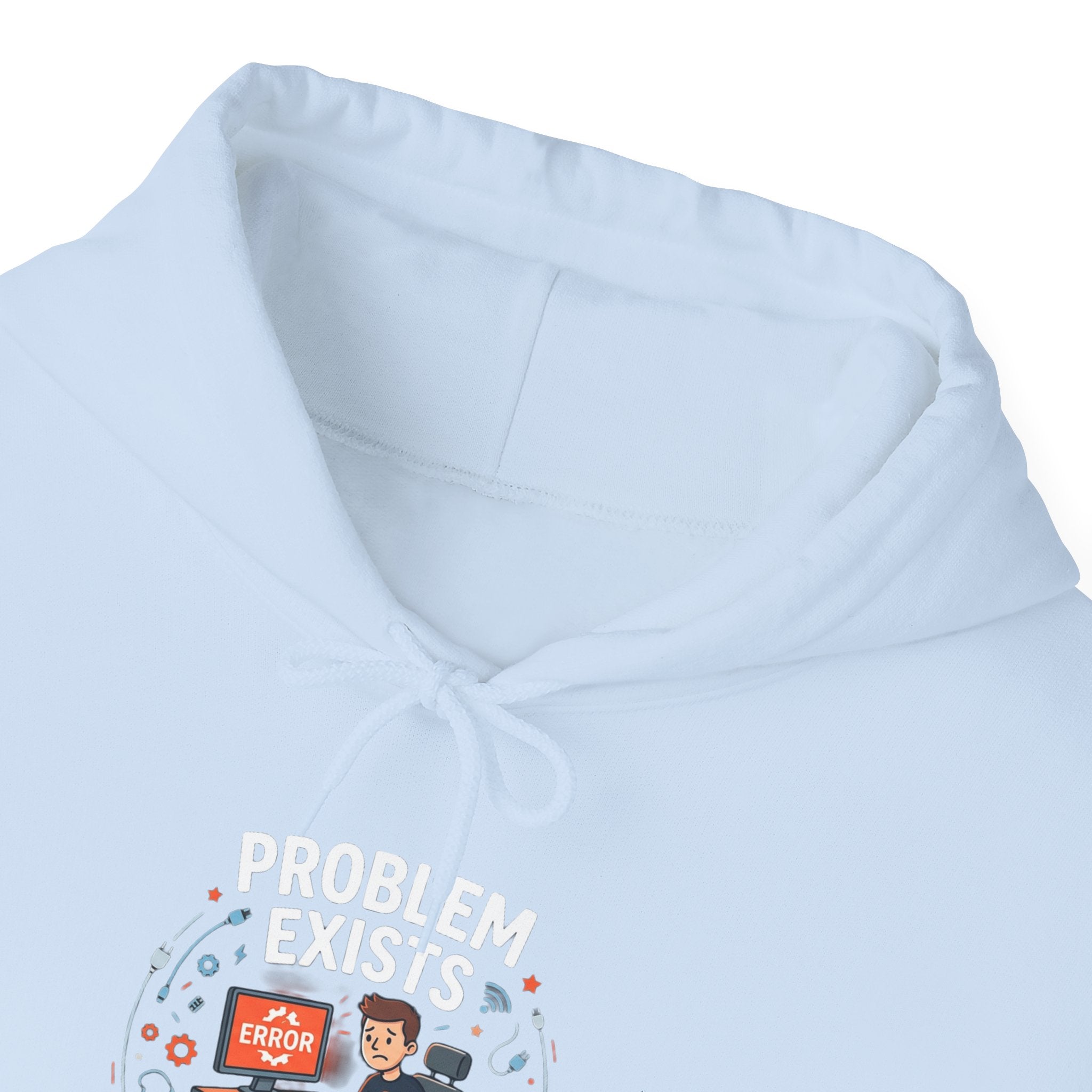 "Problem Exists Between the Chair & Keyboard" Tech Humor Graphic Hoodie