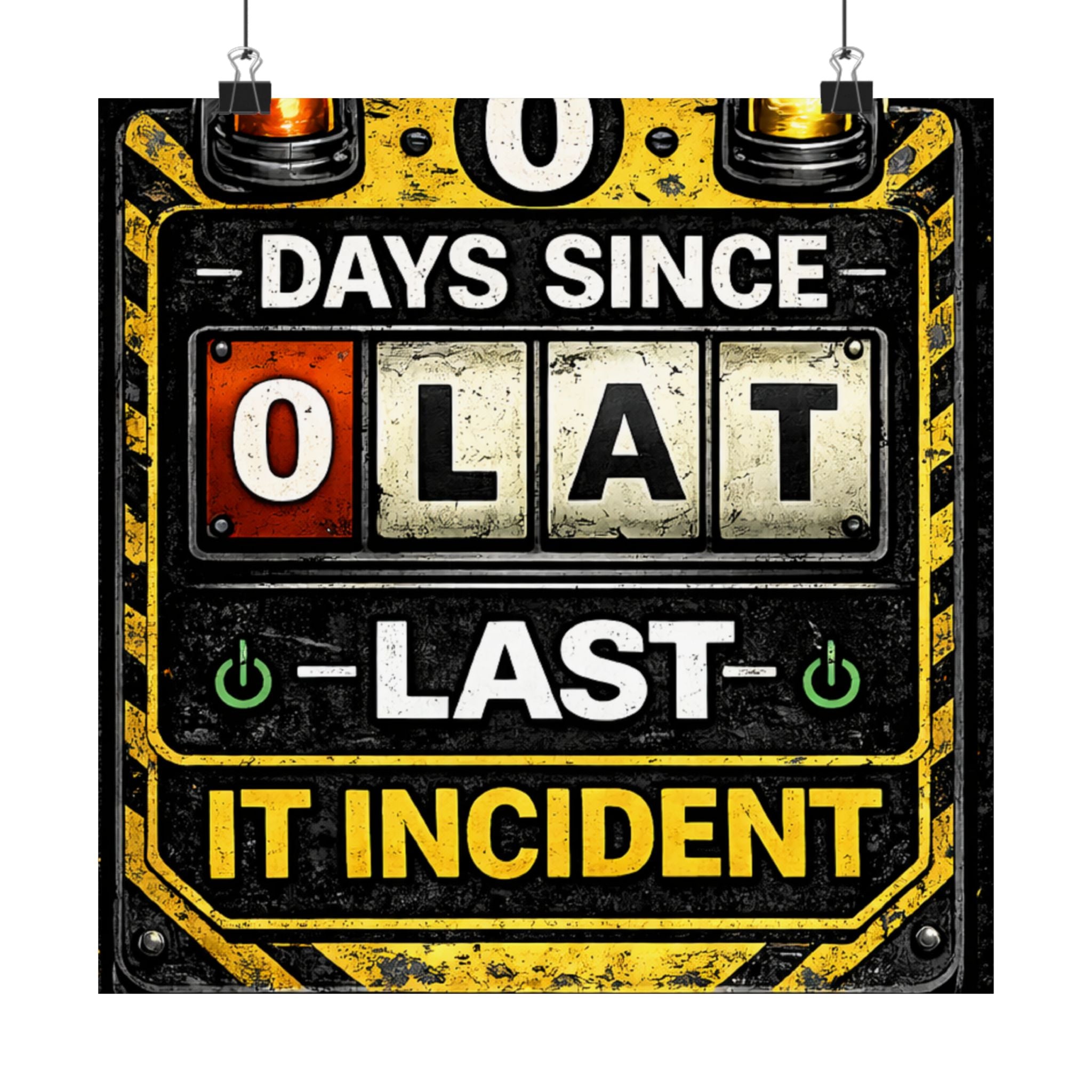 "0 Days Since Last IT Incident" Funny IT Tech Humor Matte Vertical Posters