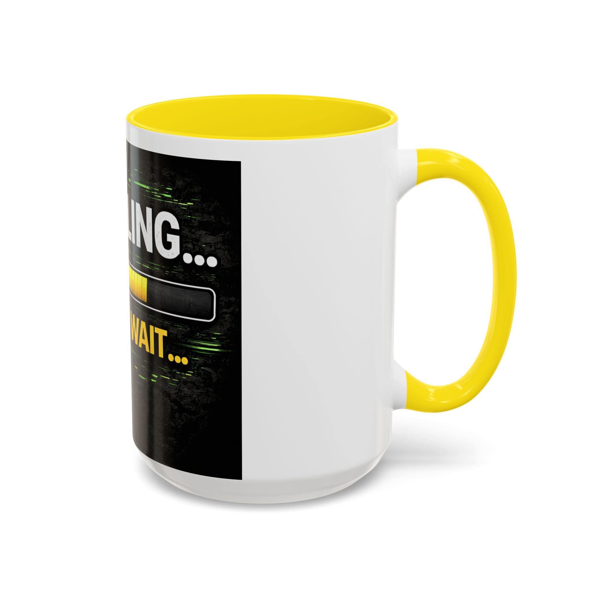 "Compiling, Please Wait" IT Humor Accent Coffee Mug (11, 15oz)