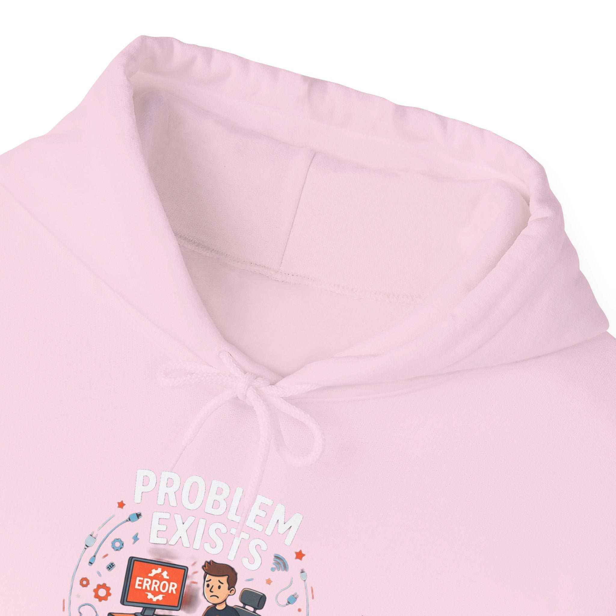 "Problem Exists Between the Chair & Keyboard" Tech Humor Graphic Hoodie