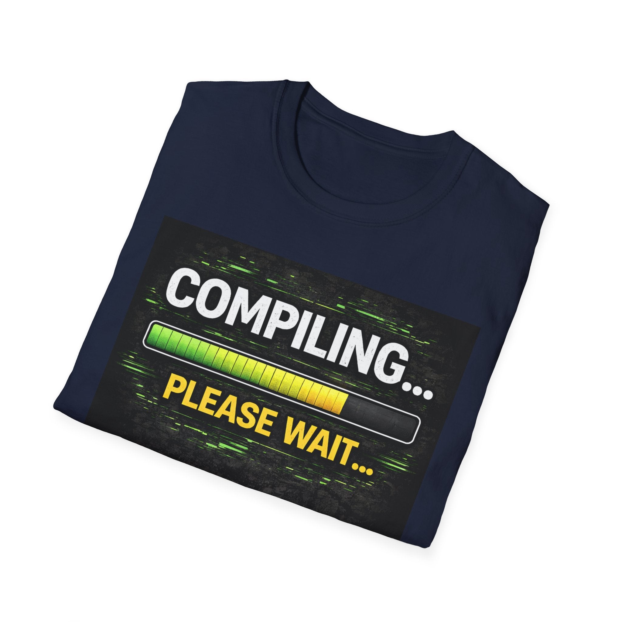 "Compiling... Please Wait" Programmer Loading Graphic Tee Funny IT Tech Humor T-Shirt