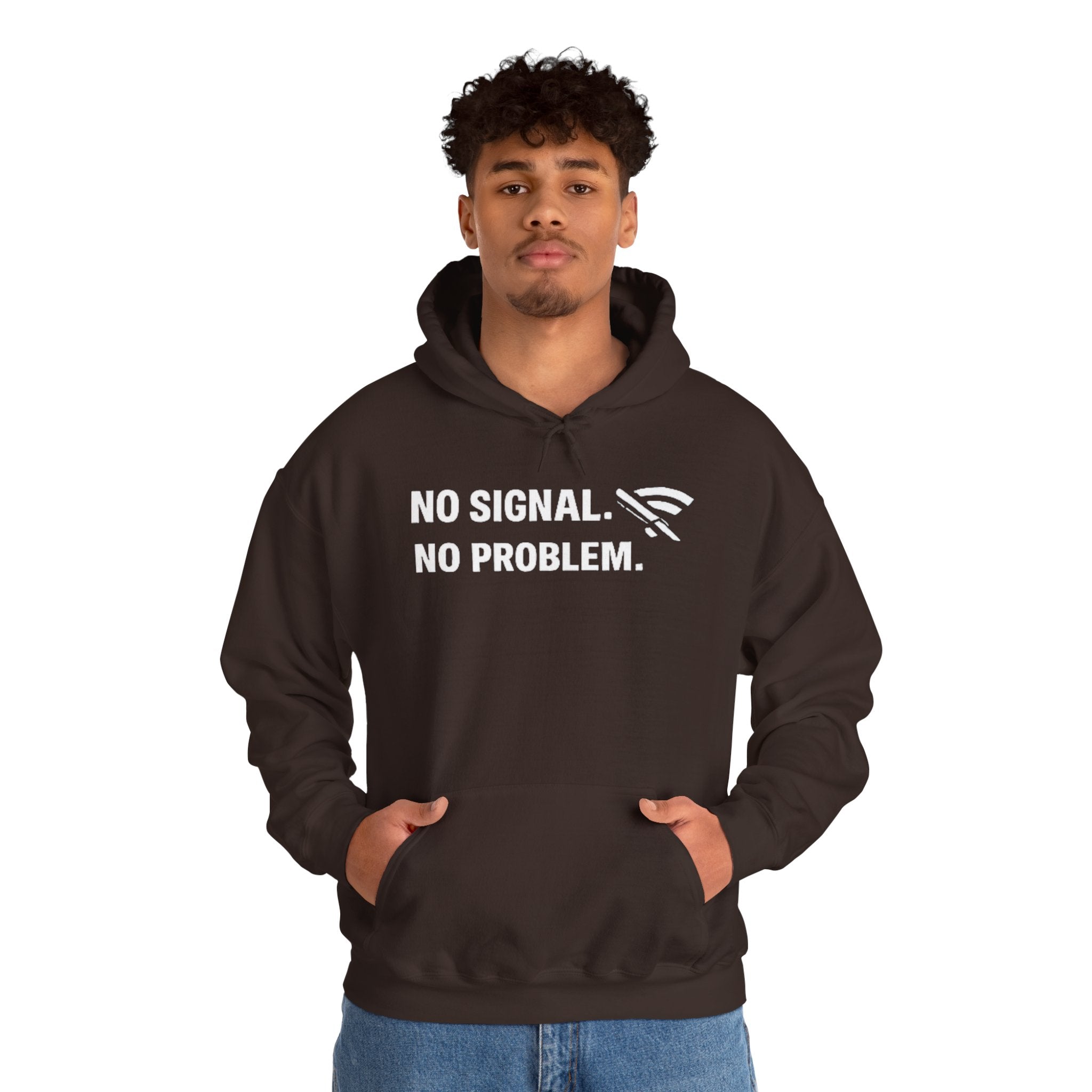 "No Signal, No Problem" IT Humor Unisex Heavy Blend™ Hoodie