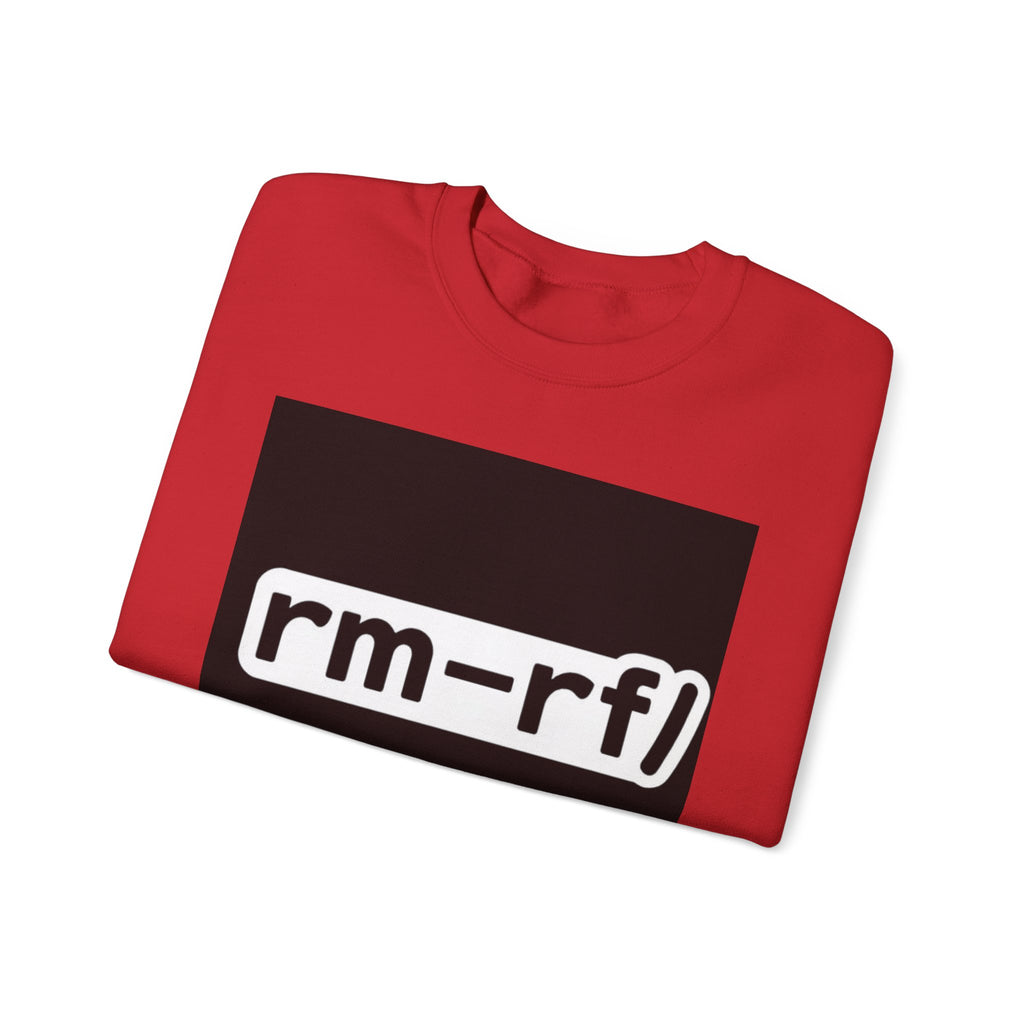 "rm -rf/ (Don't Try This)" — Funny Linux Command Crewneck Sweatshirt