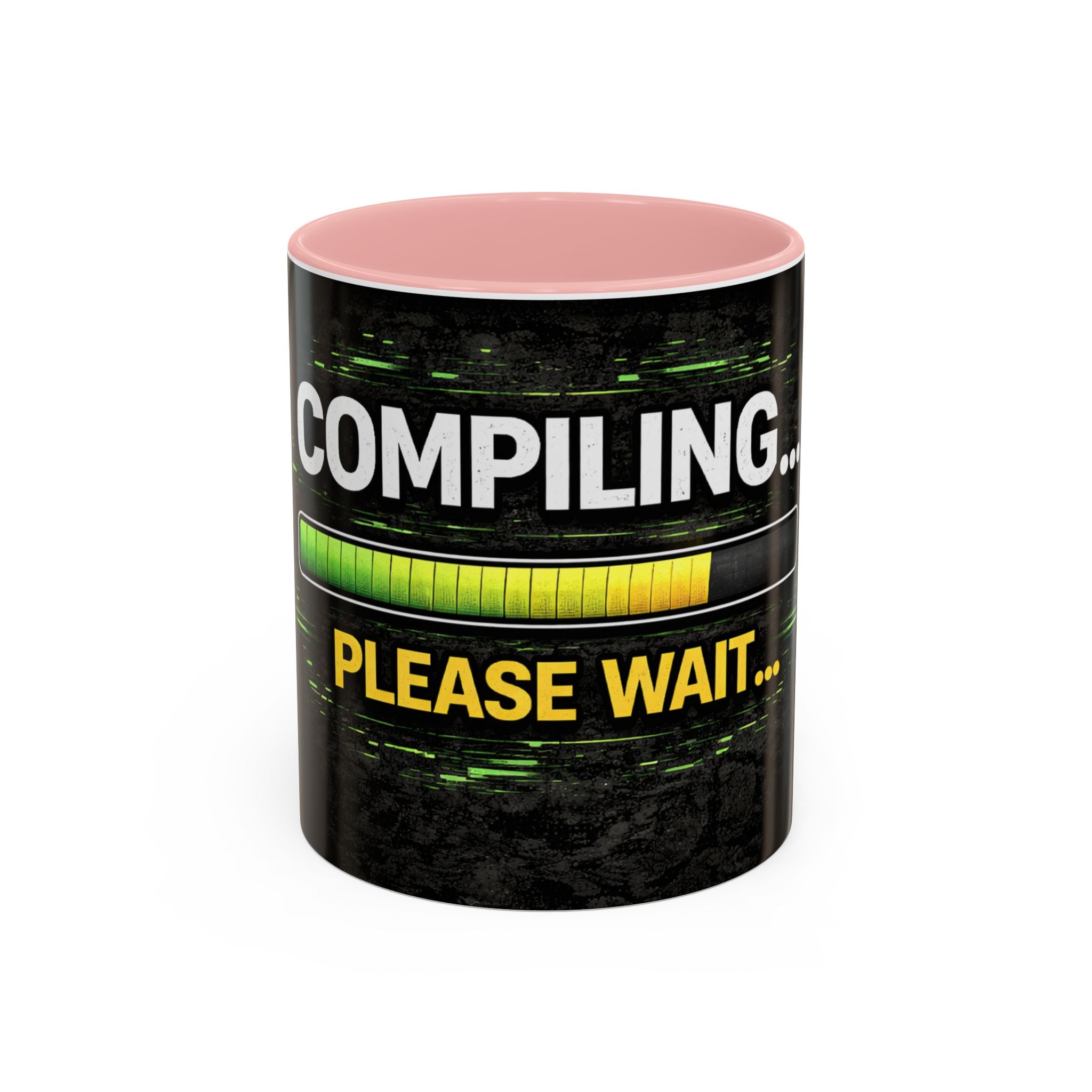 "Compiling, Please Wait" IT Humor Accent Coffee Mug (11, 15oz)