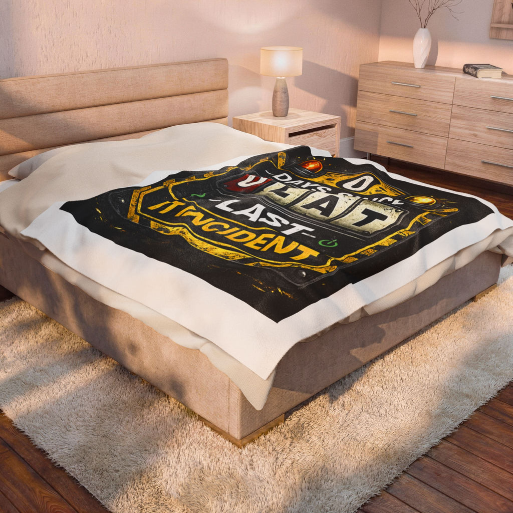 "0 Days Since Last IT Incident" Tech Humor Funny IT Velveteen Plush Blanket