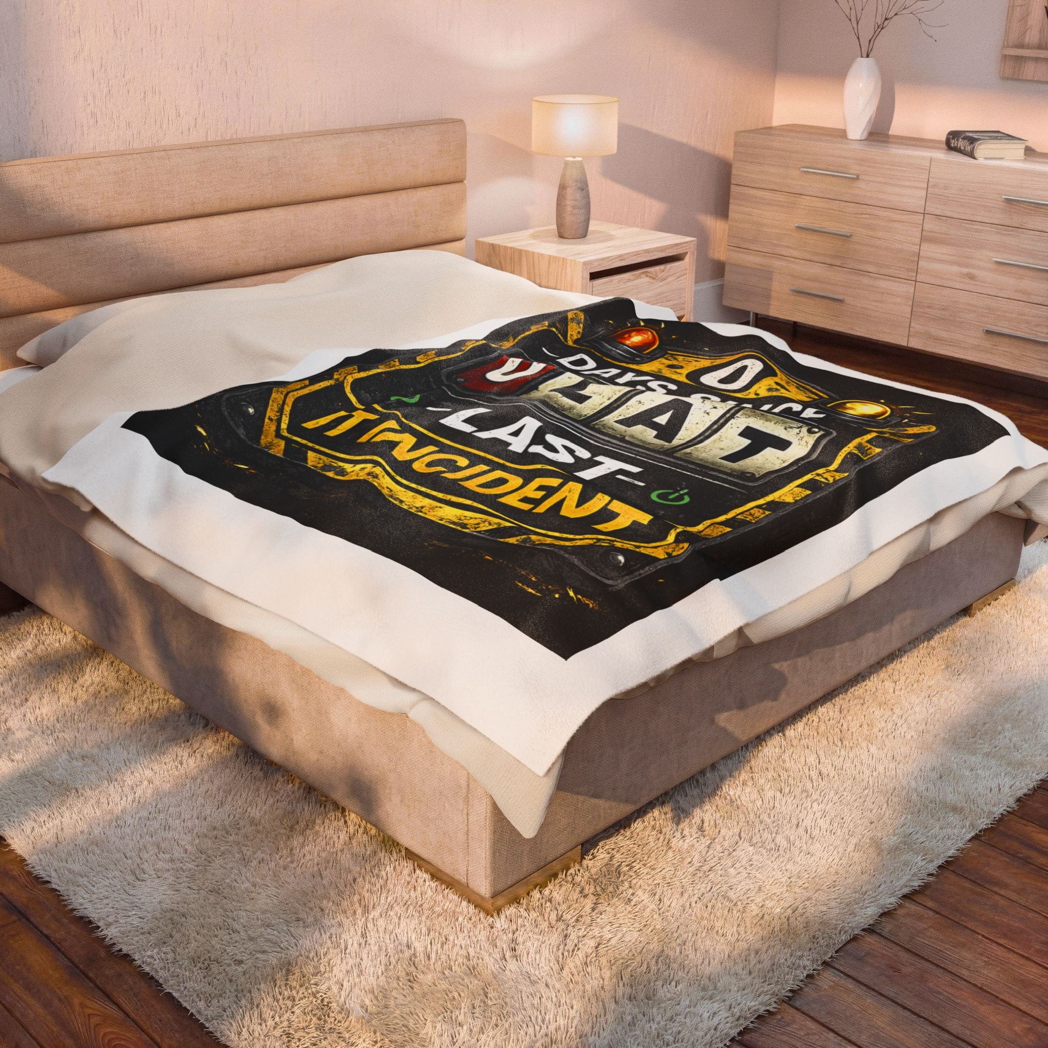 "0 Days Since Last IT Incident" Tech Humor Funny IT Velveteen Plush Blanket