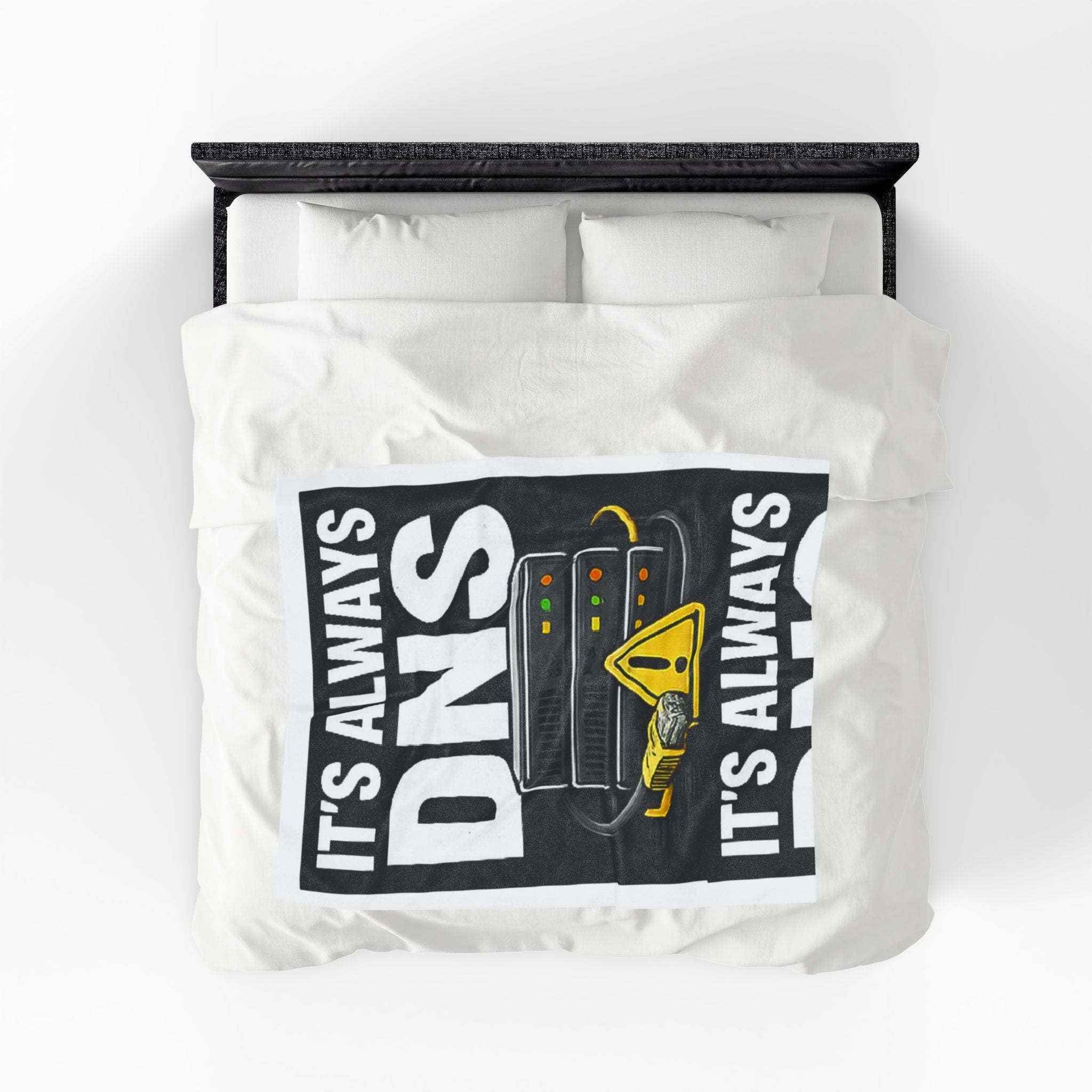 "It's Always DNS" Tech Humor Funny IT Velveteen Plush Blanket