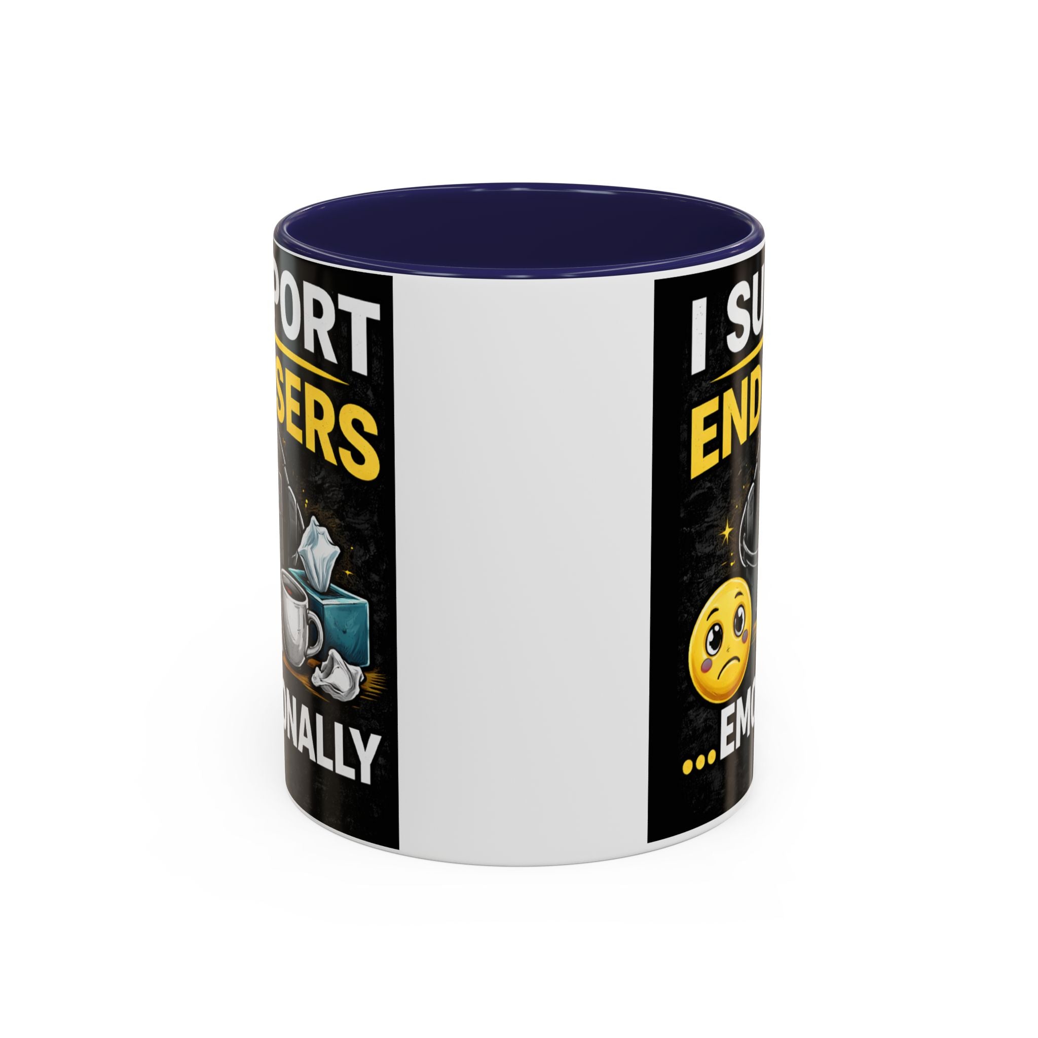 "I Support End Users, Emotionally" IT Humor Accent Coffee Mug (11, 15oz)