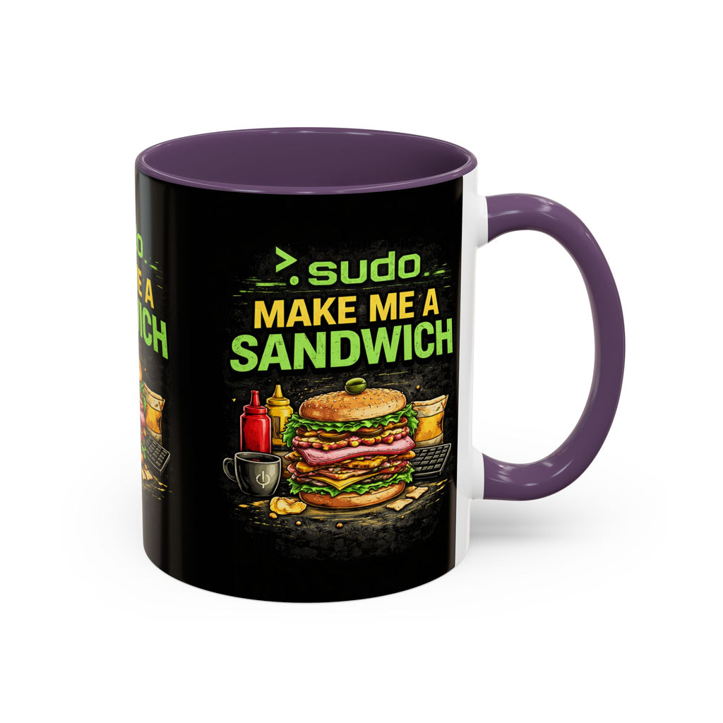 ">. Sudo Make Me a Sandwich" IT Humor Accent Coffee Mug (11, 15oz)