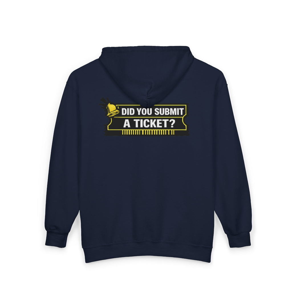 "Did You Submit a Ticket?" Tech Humor Full‑Zip Hoodie — Funny IT Support Helpdesk Zip-Up