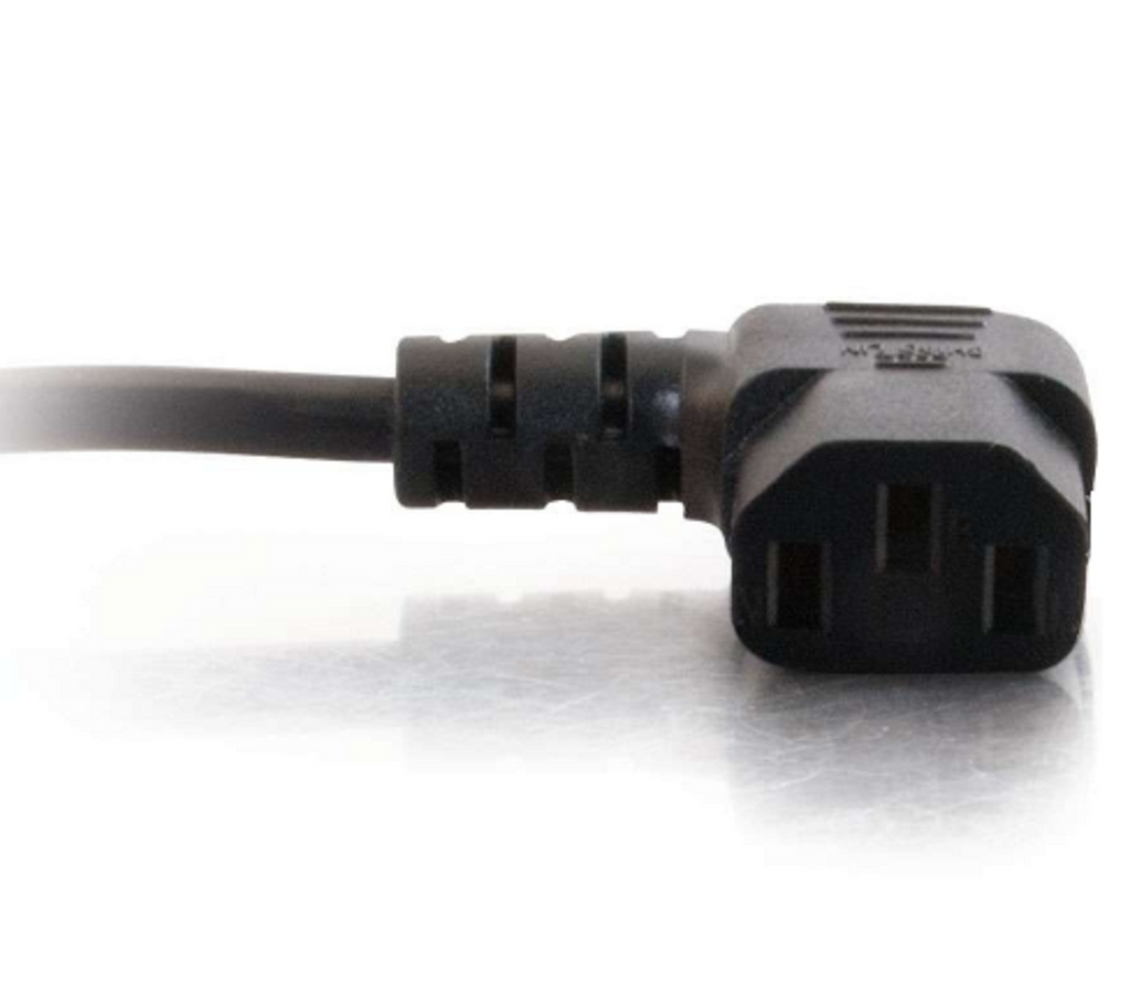 C2G CG03152 6ft Right Angle Power Cord 18 AWG Universal AC Cable Open Box