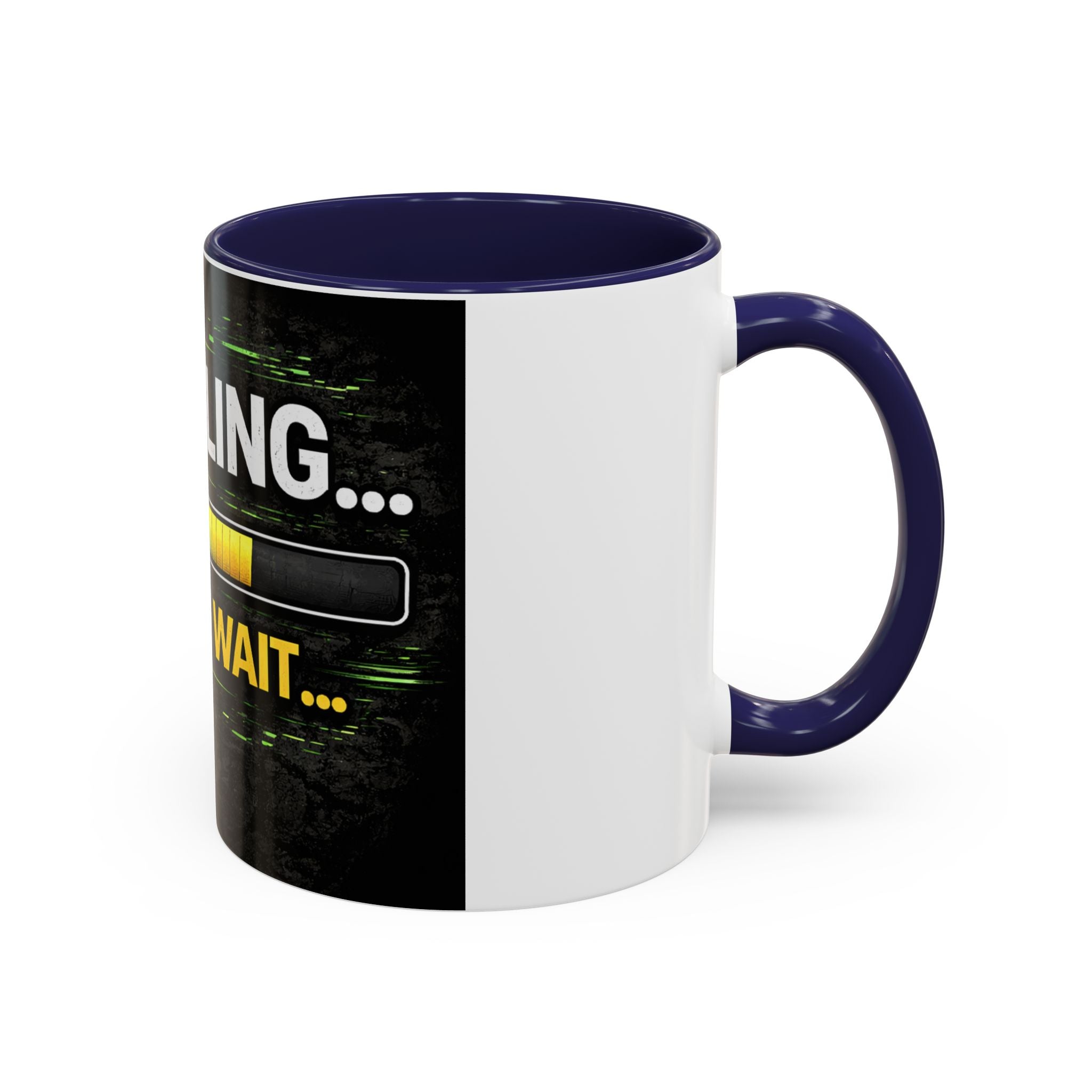 "Compiling, Please Wait" IT Humor Accent Coffee Mug (11, 15oz)