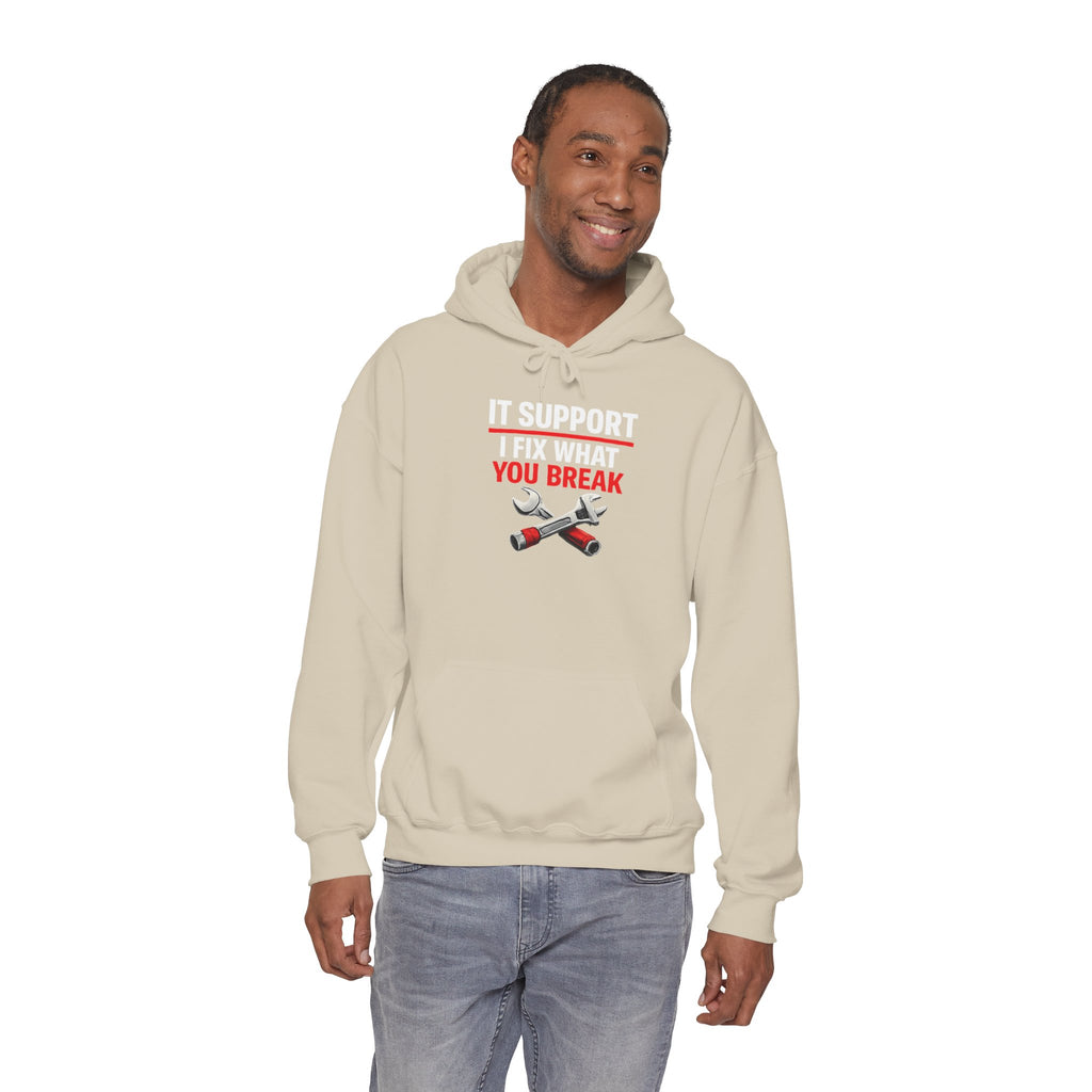 "IT Support: I Fix What You Break" IT Humor Unisex Heavy Blend™ Hoodie