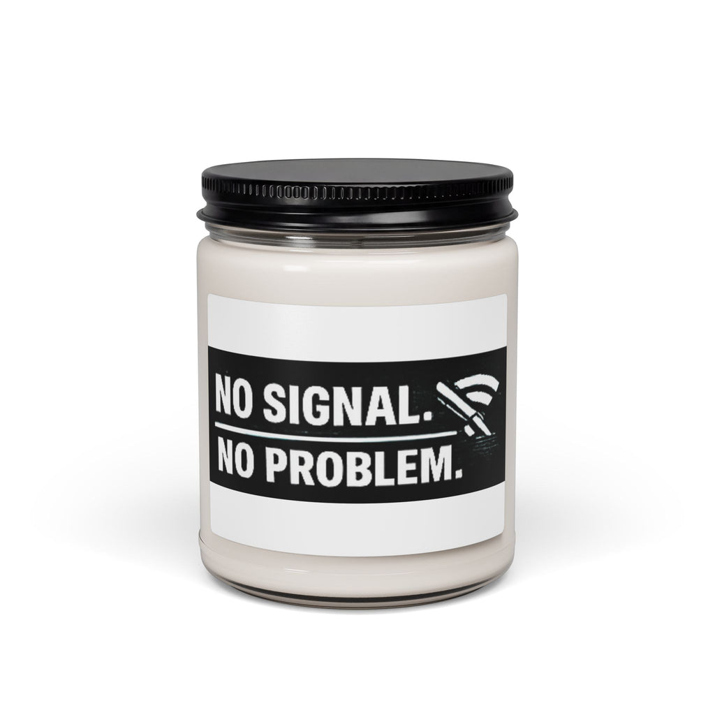"No Signal, No Problem" IT Humor Soy Candle — 9oz Scented Jar for Relaxation & Digital Detox