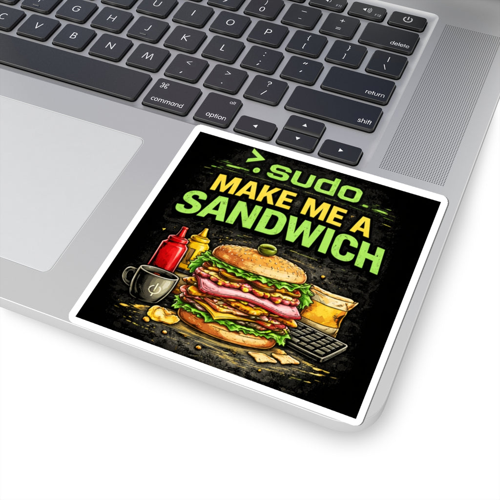 ">. Sudo Make Me A Sandwich" Geek Humor Funny IT Kiss-Cut Stickers