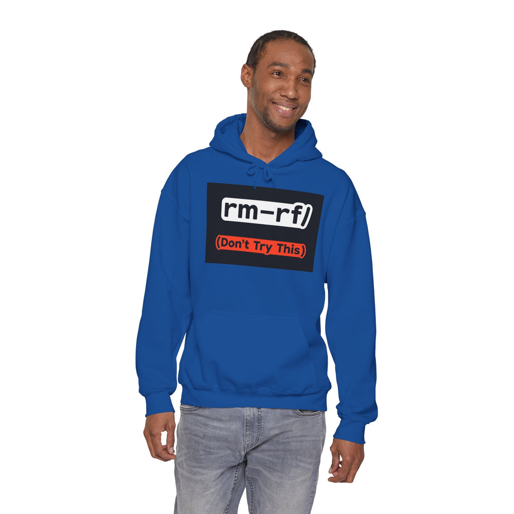 "rm–rf/ (Don't Try This)" — Funny Linux/Devops Command Hoodie