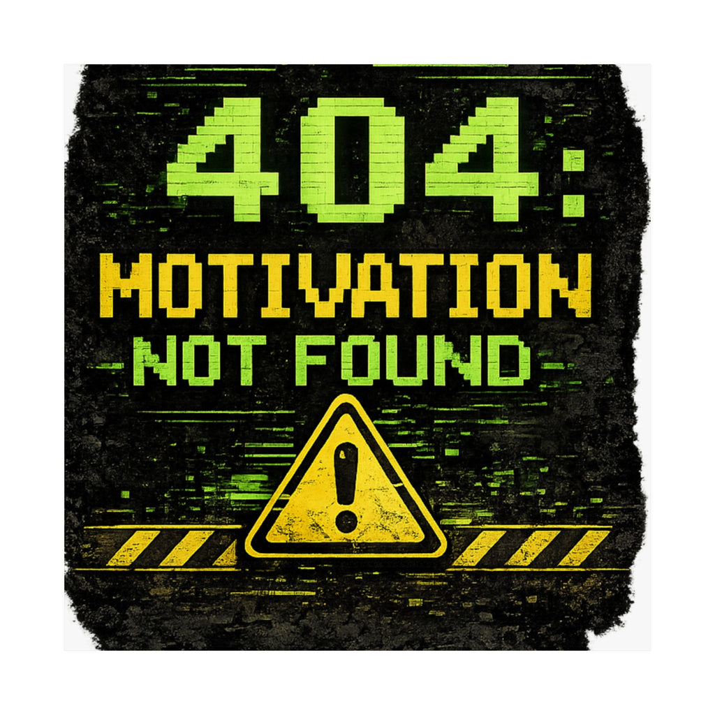 "Error 404 Motivation Not Found" Geek Tech Humor Funny IT Matte Vertical Posters