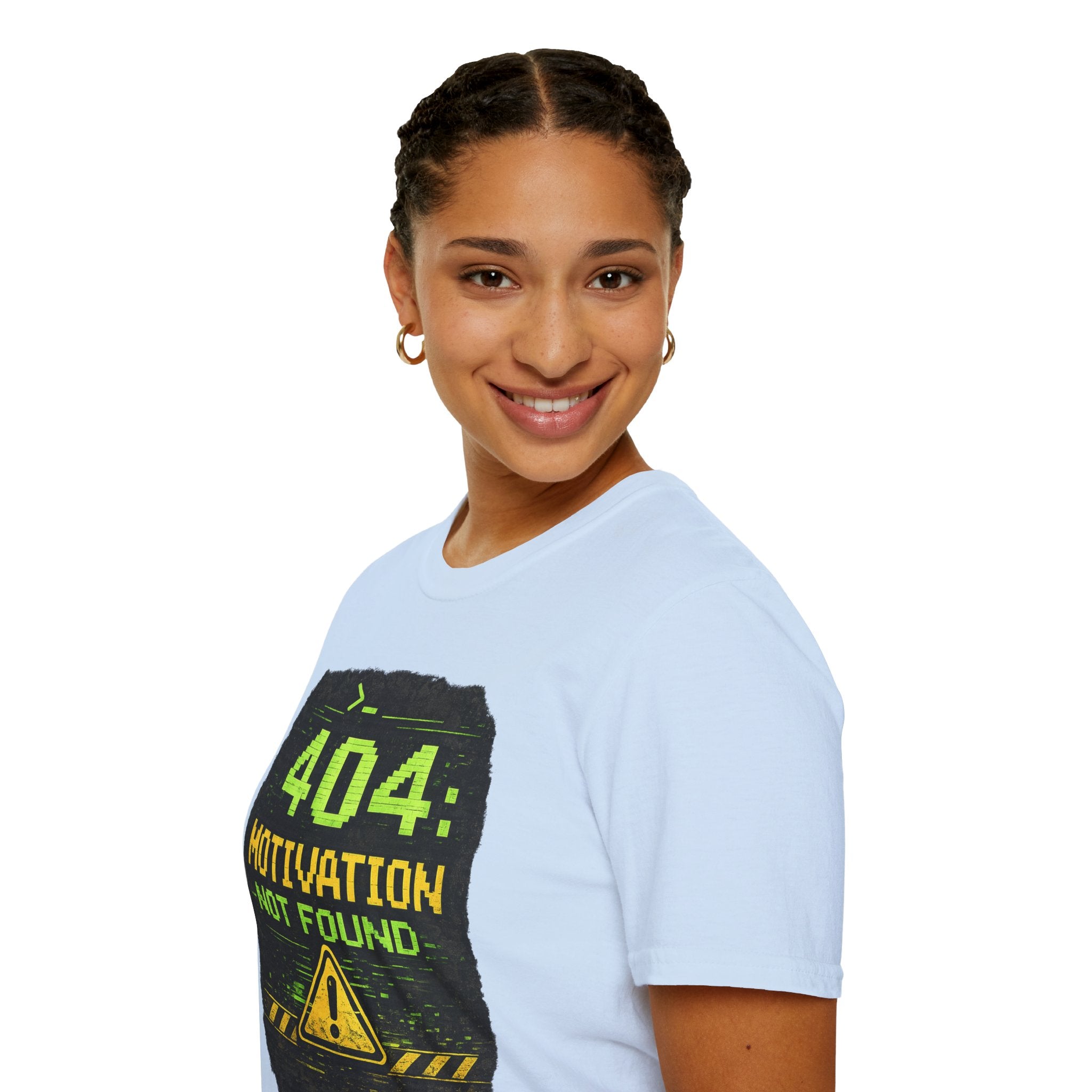 "404: Motivation Not Found" Funny IT Graphic Tee- Tech Humor T-Shirt