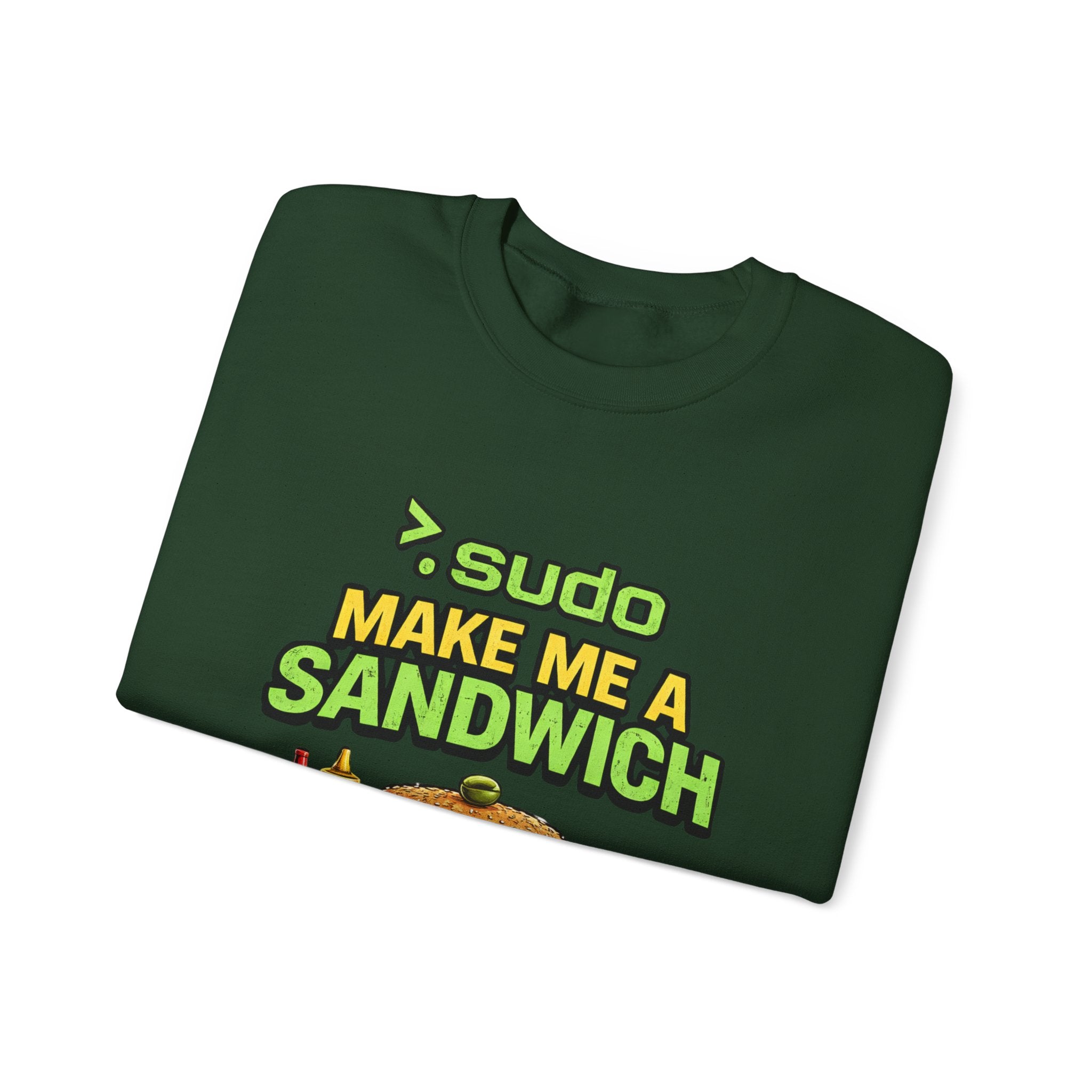 Sweatshirt — ">sudo Make Me a Sandwich" Funny Linux Programmer Crewneck