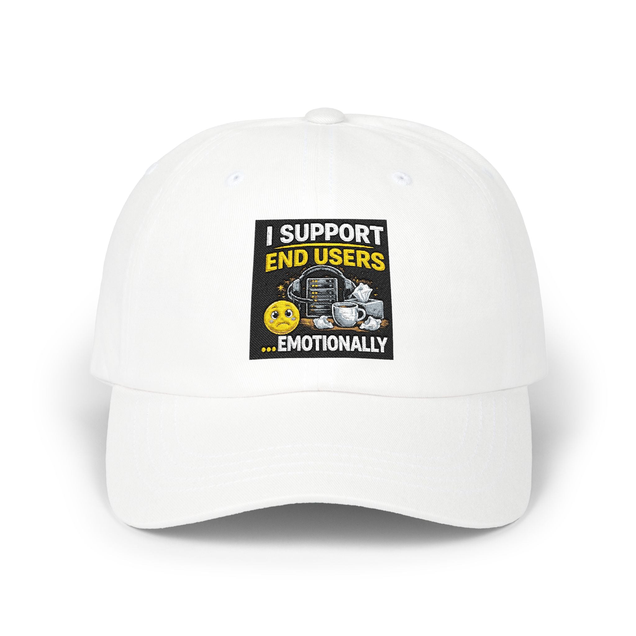 "I Support End Users.... Emotionally" Tech Humor Funny IT Baseball Hat/Cap