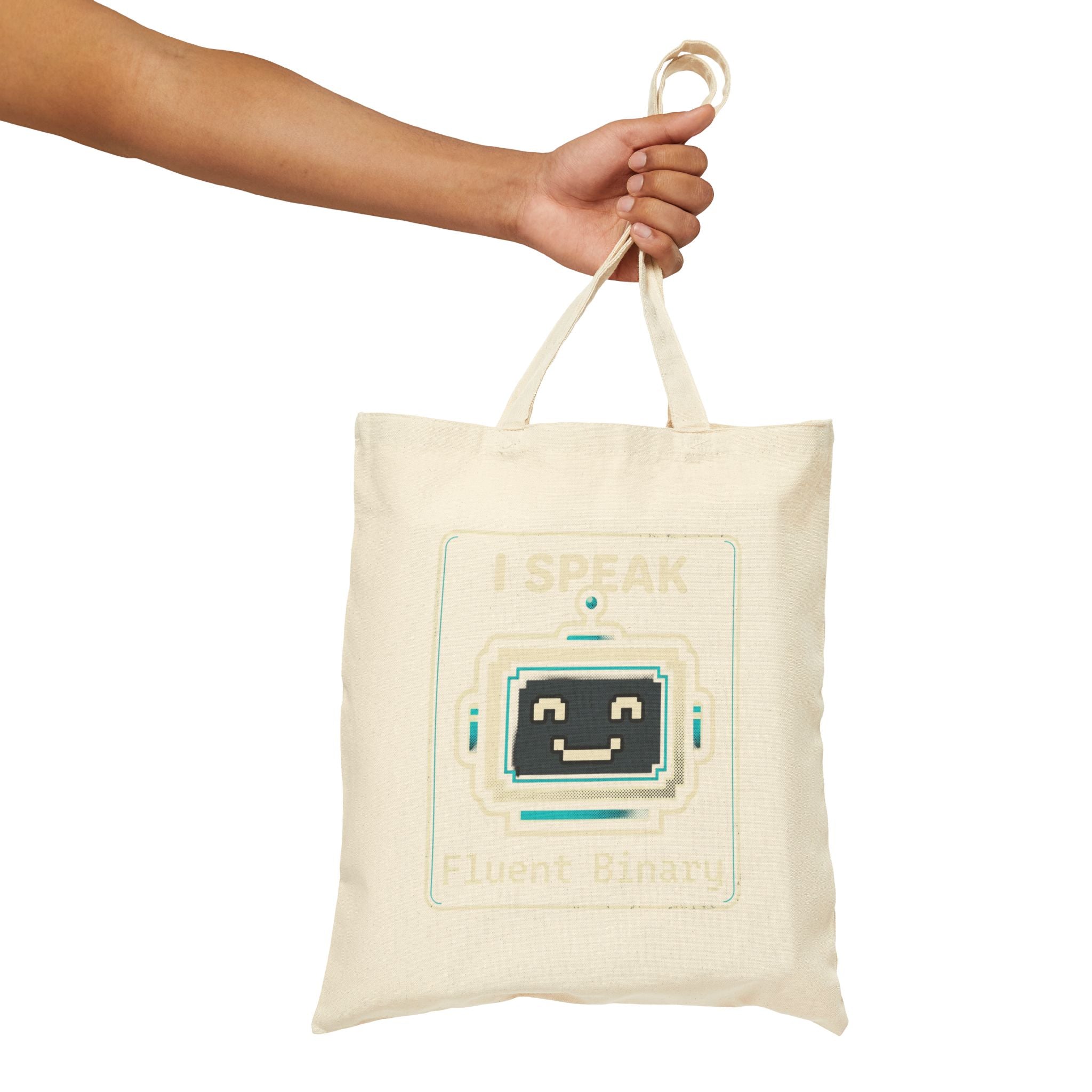 "I Speak Fluent Binary" Geek Humor Funny IT Cotton Canvas Tote Bag