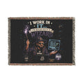 "I Work In IT... I'm Basically A Wizard" Funny IT Tech Humor Woven Blanket Funny IT Tech