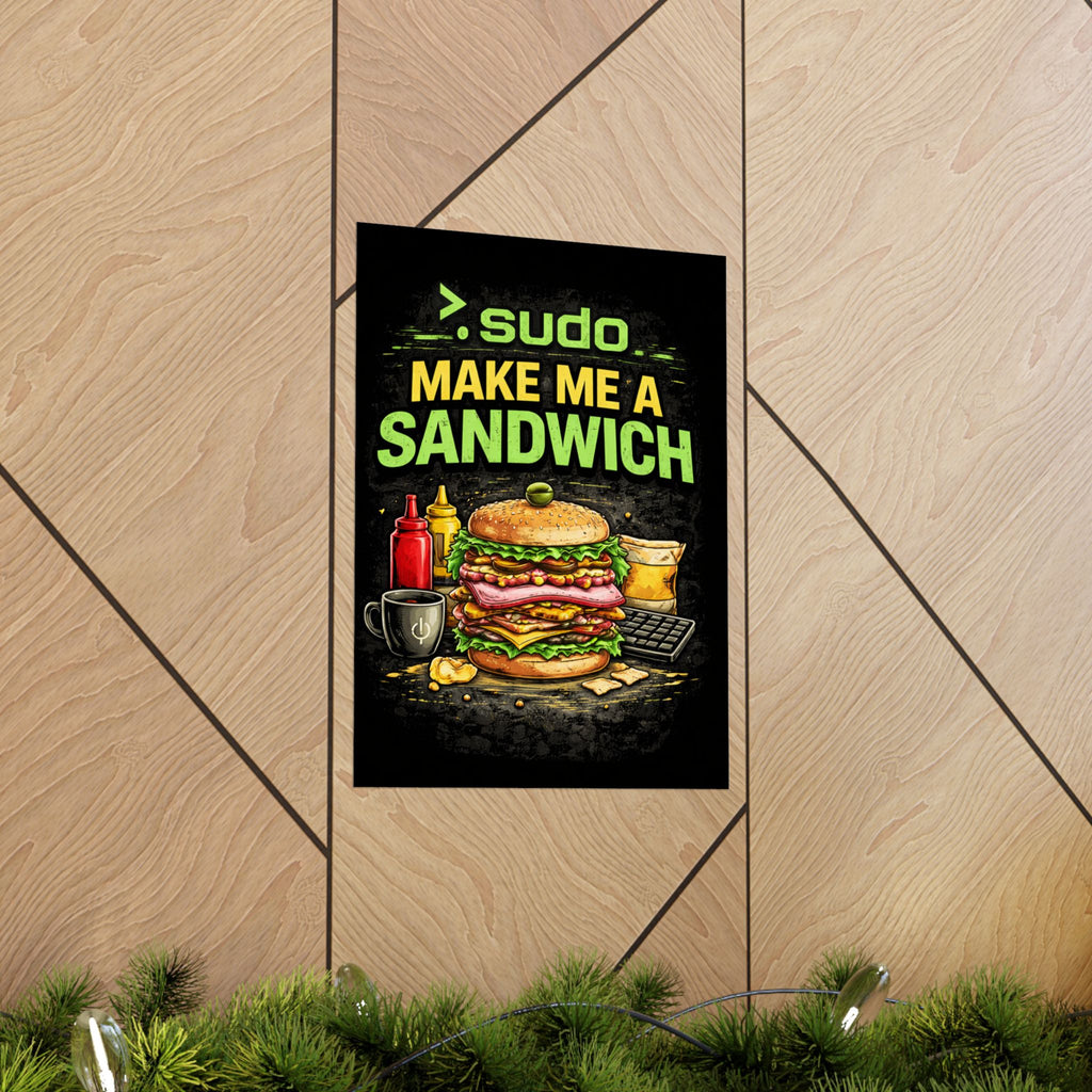 ">.Sudo Make Me A Sandwich" Geek Tech Humor Funny IT Matte Vertical Posters
