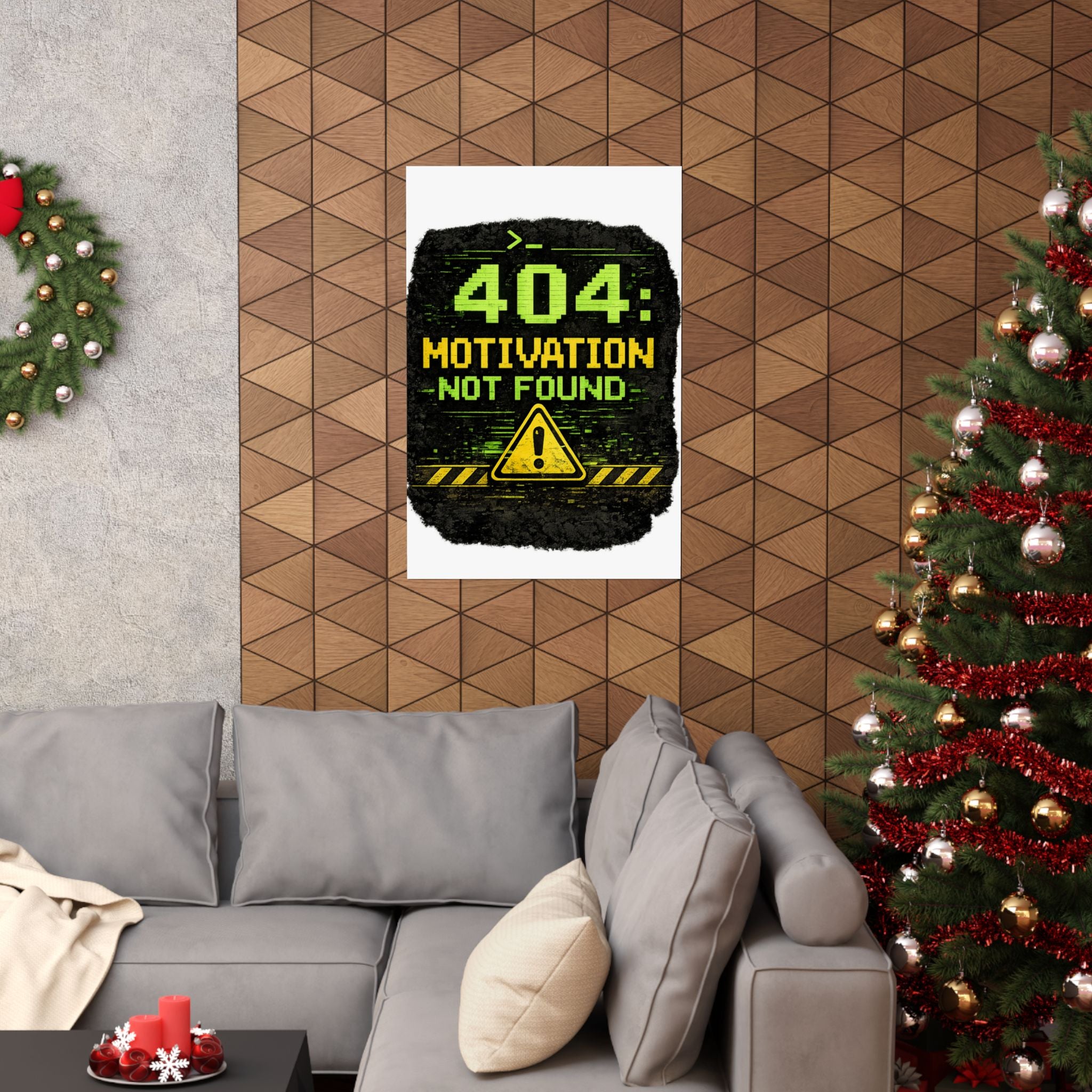 "Error 404 Motivation Not Found" Geek Tech Humor Funny IT Matte Vertical Posters