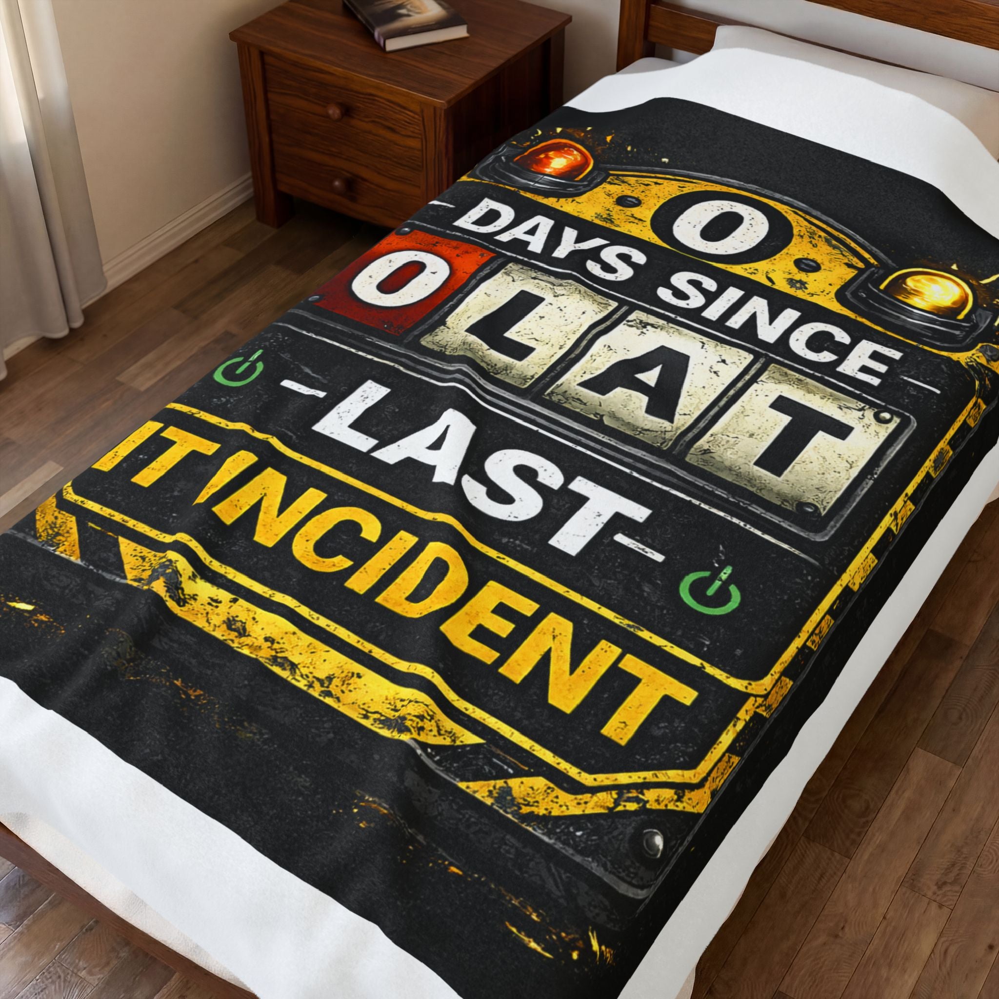 "0 Days Since Last IT Incident" Tech Humor Funny IT Velveteen Plush Blanket
