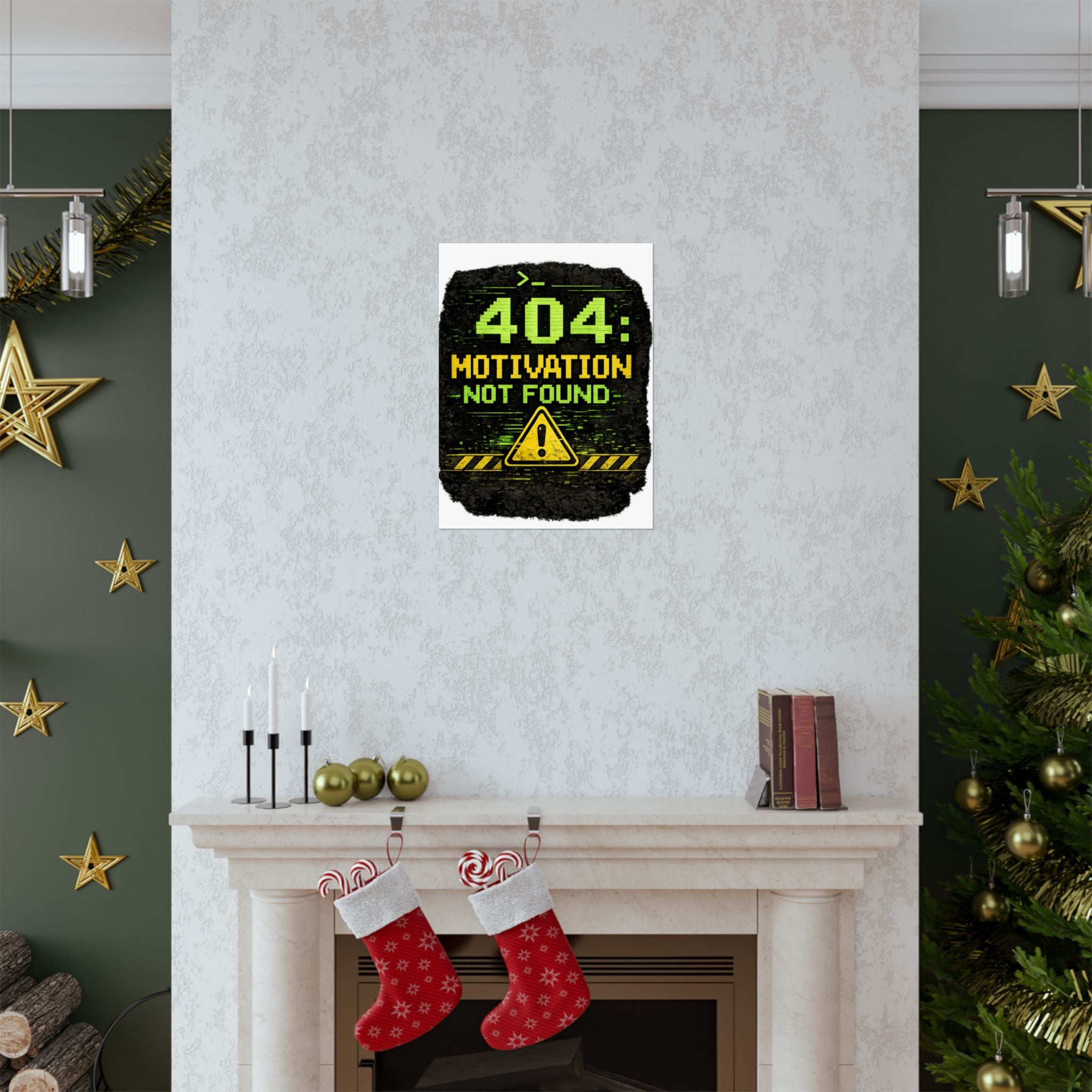 "Error 404 Motivation Not Found" Geek Tech Humor Funny IT Matte Vertical Posters