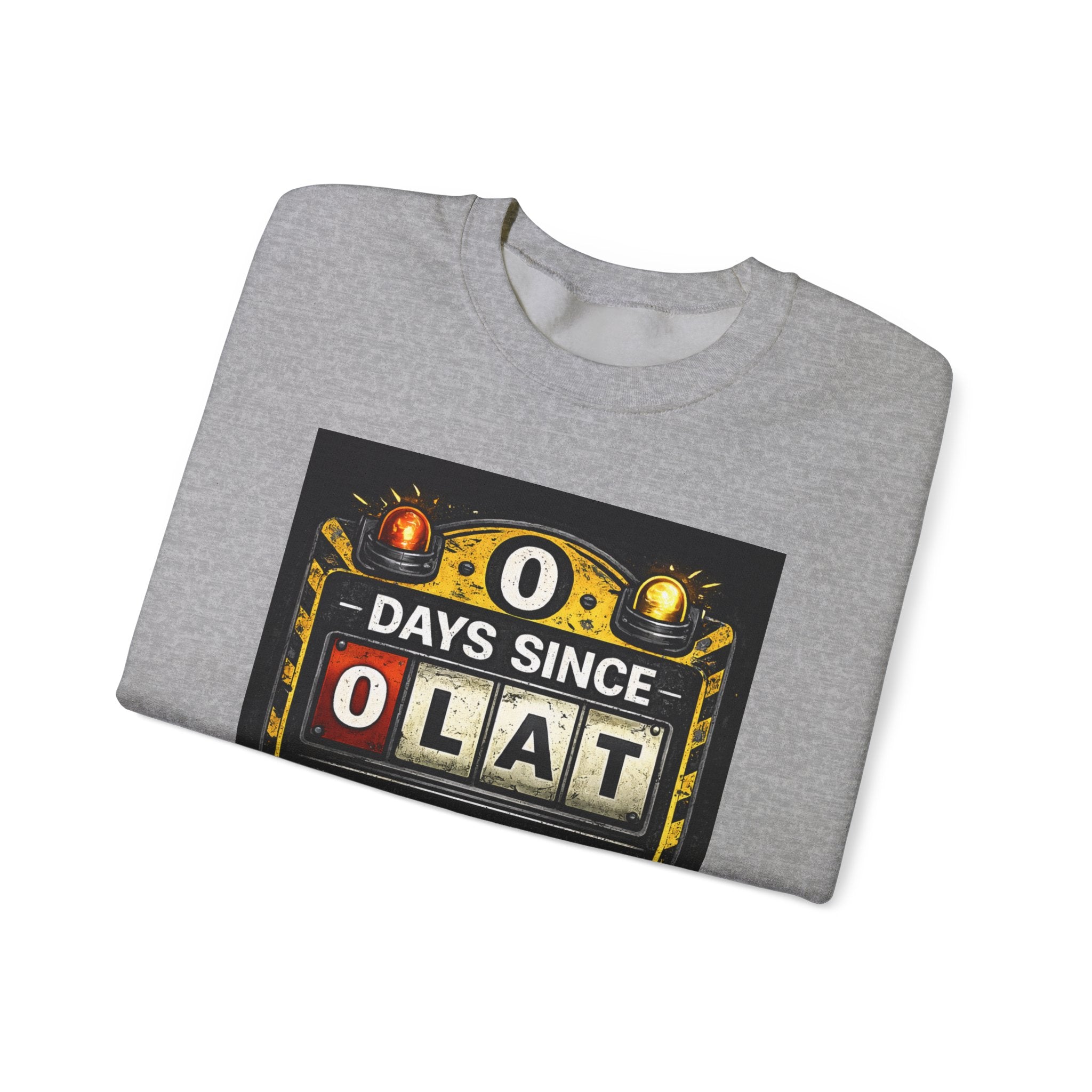 "0 Days Since Last IT Incident" Funny Tech Support Crewneck Sweatshirt