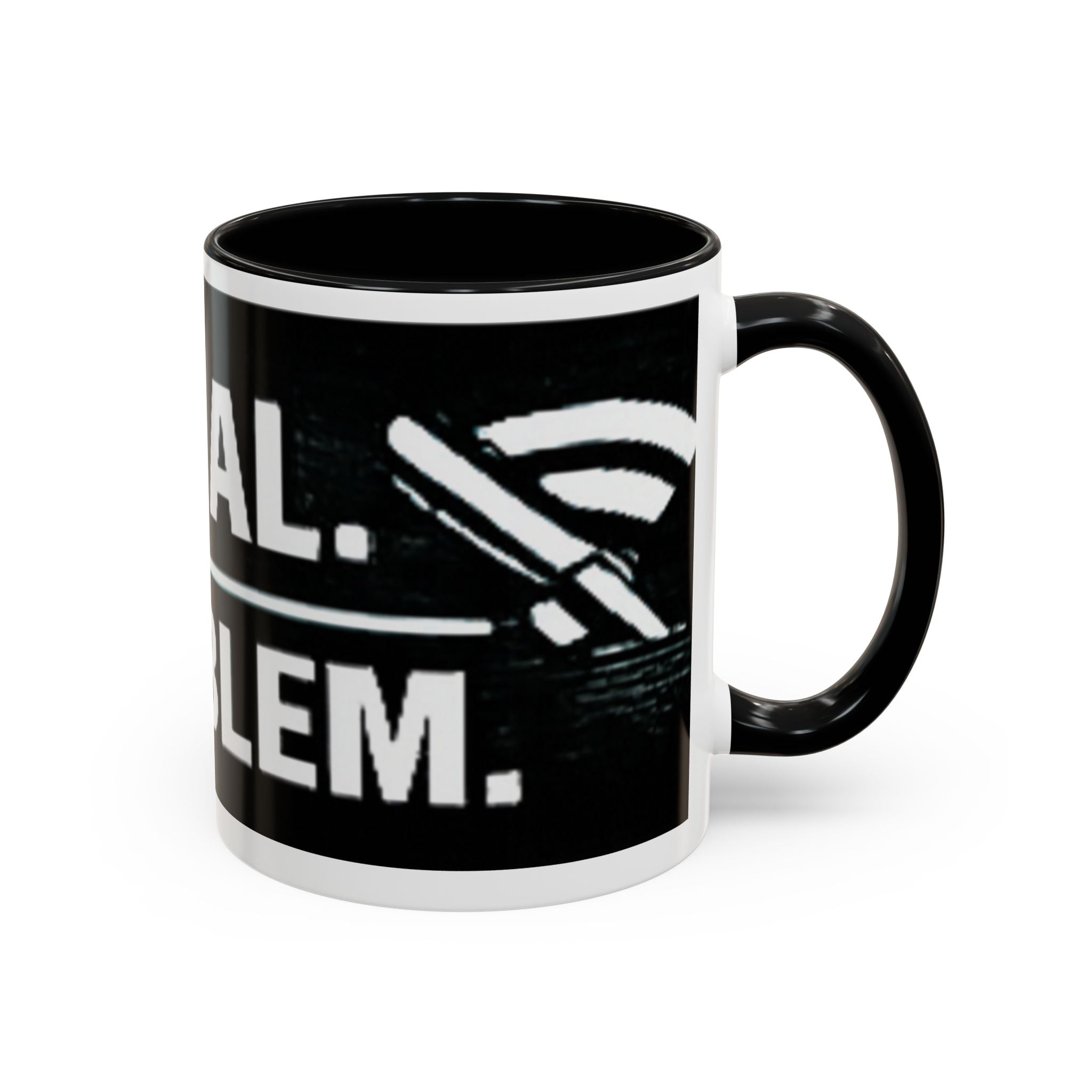 "No Signal No Problem" IT Humor Accent Coffee Mug (11, 15oz)