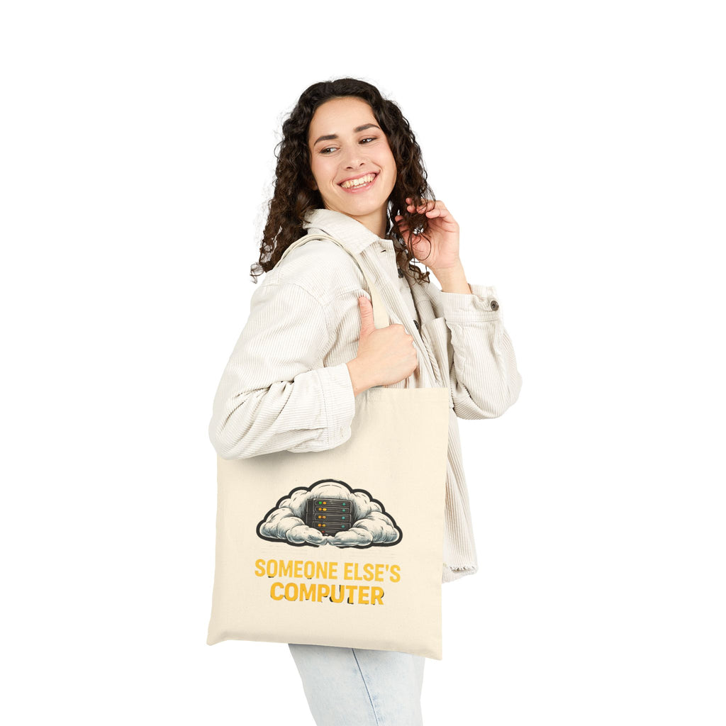 "There Is No Cloud, Just Someone Else's Computer" Funny IT Cloud Server Graphic Canvas Tote Bag