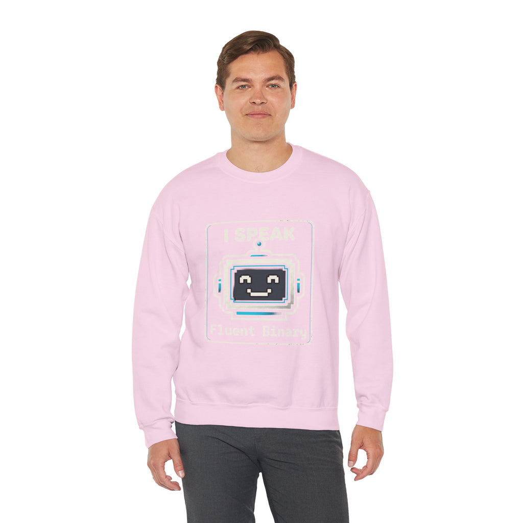 "I Speak Fluent Binary" Funny IT Crewneck Sweatshirt