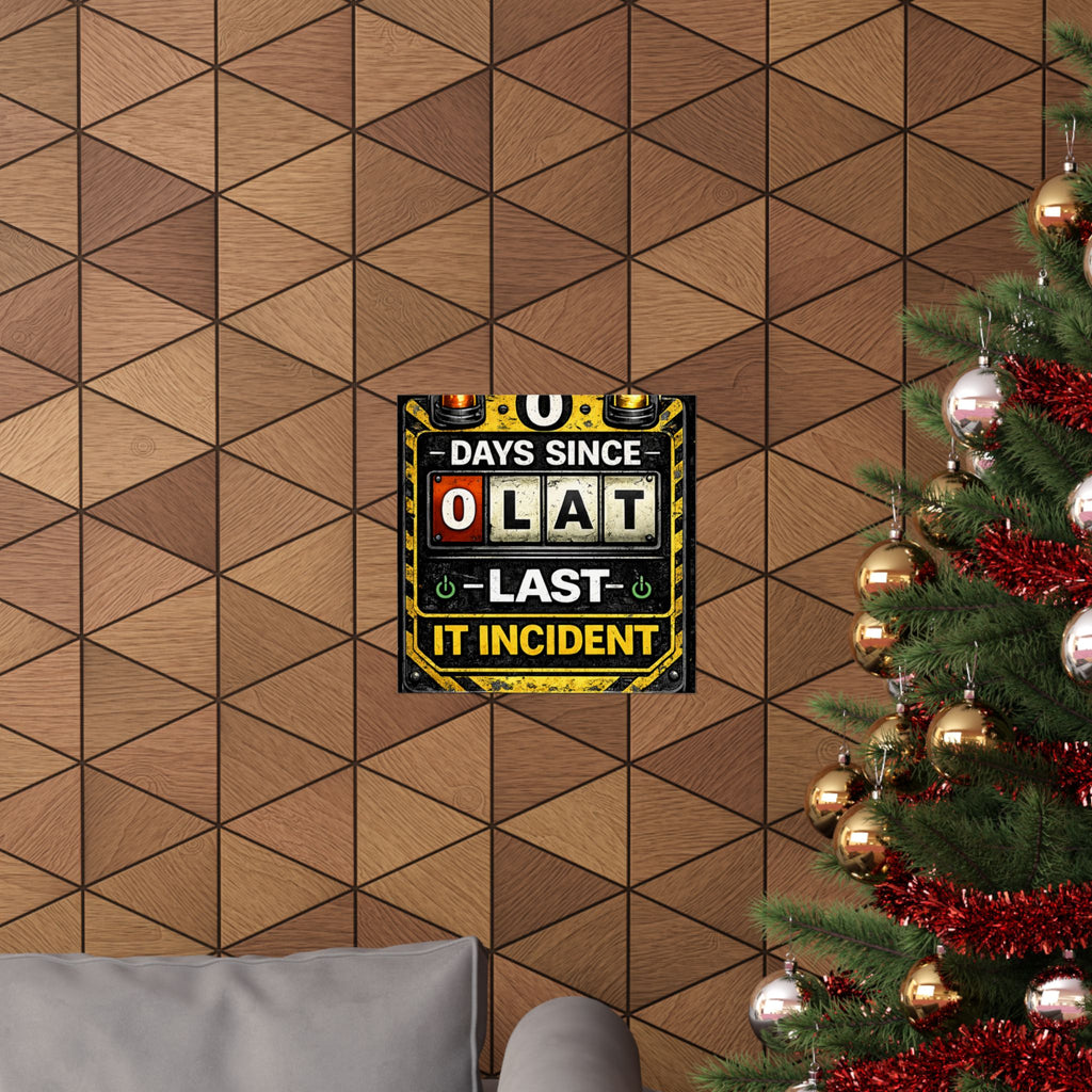 "0 Days Since Last IT Incident" Funny IT Tech Humor Matte Vertical Posters