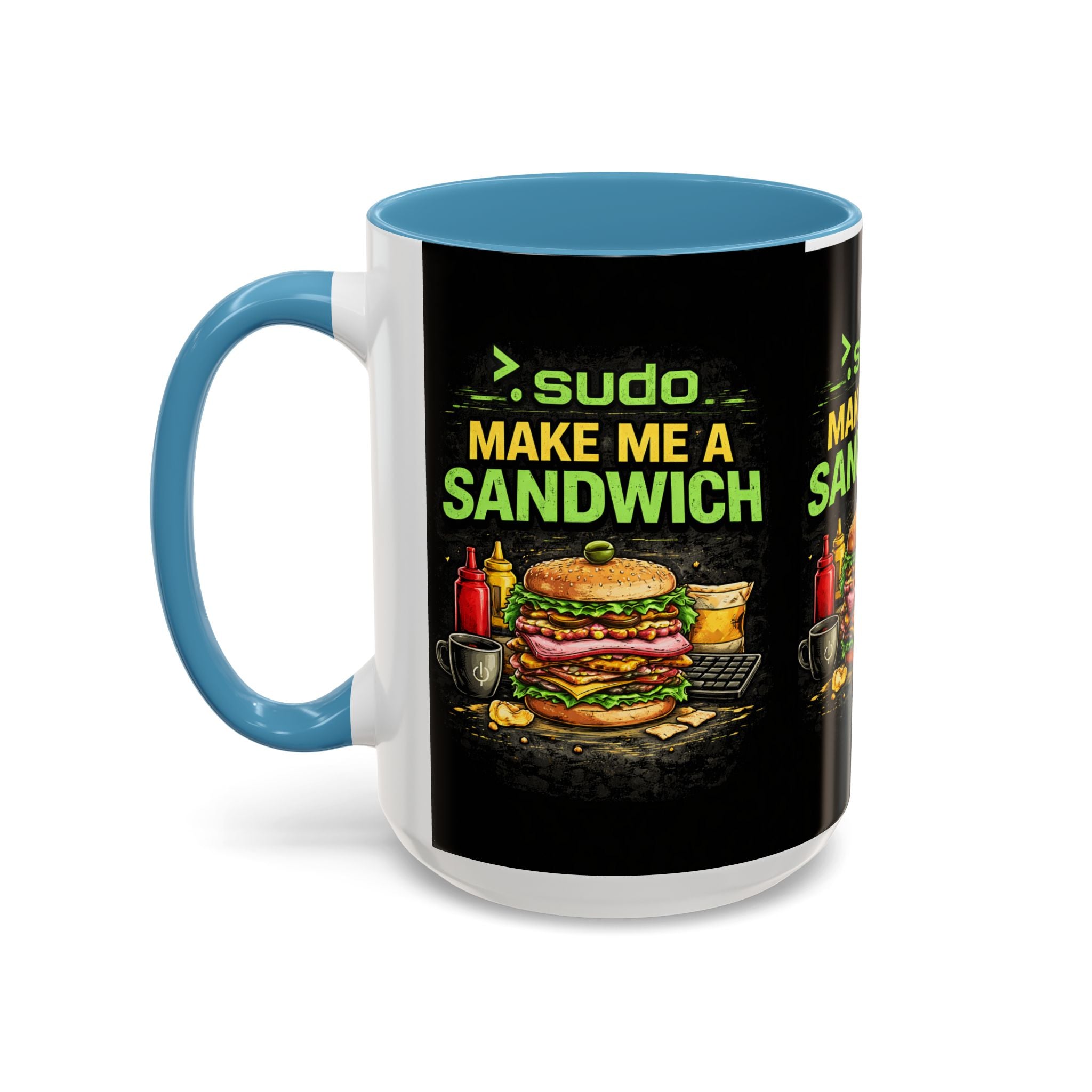 ">. Sudo Make Me a Sandwich" IT Humor Accent Coffee Mug (11, 15oz)