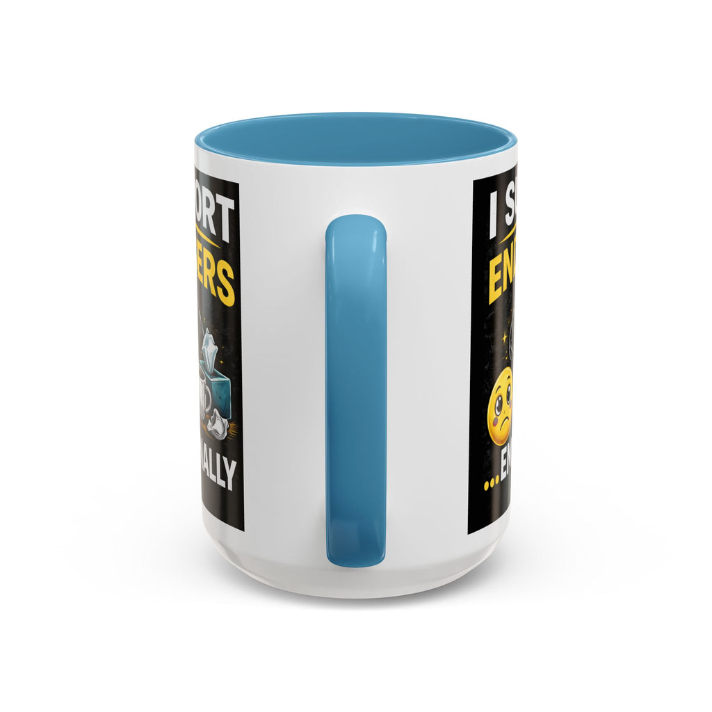 "I Support End Users, Emotionally" IT Humor Accent Coffee Mug (11, 15oz)