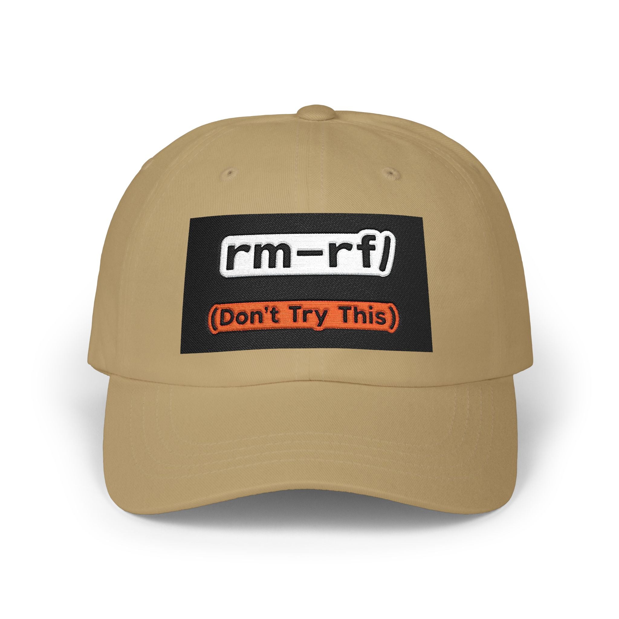 Classic Dad Cap – 'rm -rf (Don't Try This)' Embroidered Dad Hat