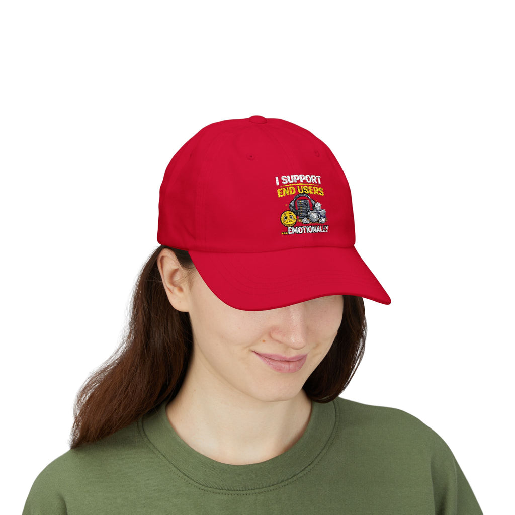 "I Support End Users...Emotionally" Tech Humor Funny IT Baseball Hat/Cap
