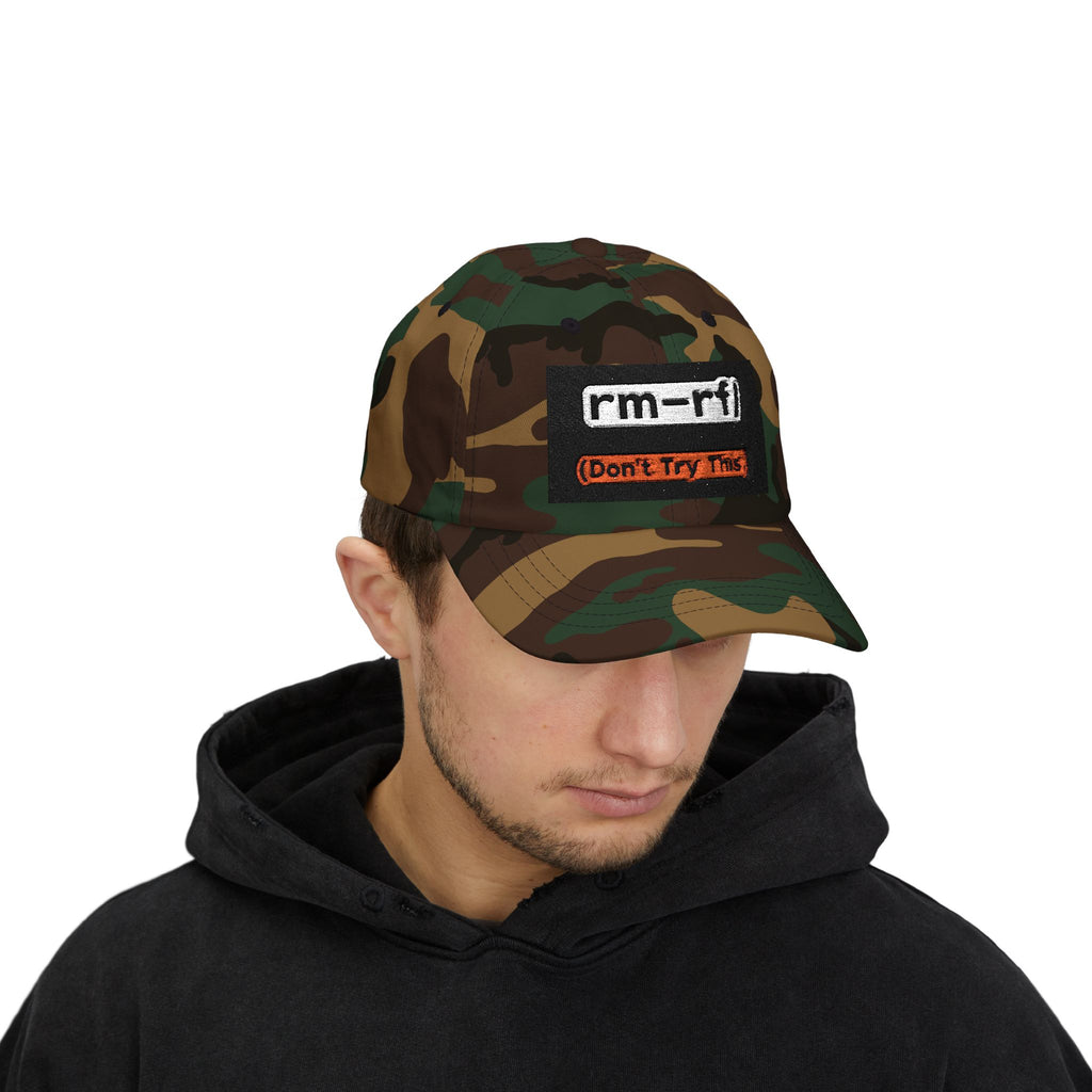 Classic Dad Cap – 'rm -rf (Don't Try This)' Embroidered Dad Hat