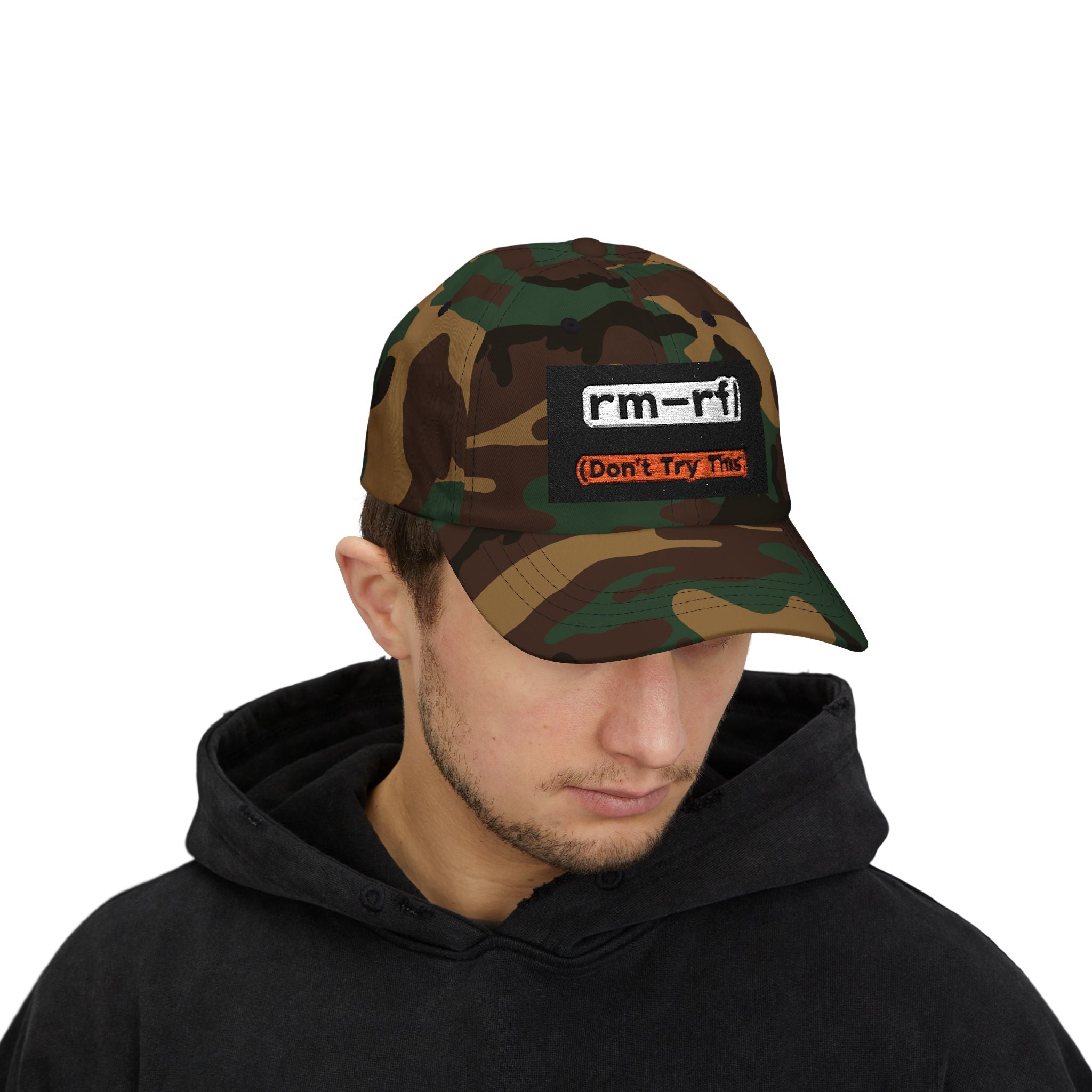 Classic Dad Cap – 'rm -rf (Don't Try This)' Embroidered Dad Hat