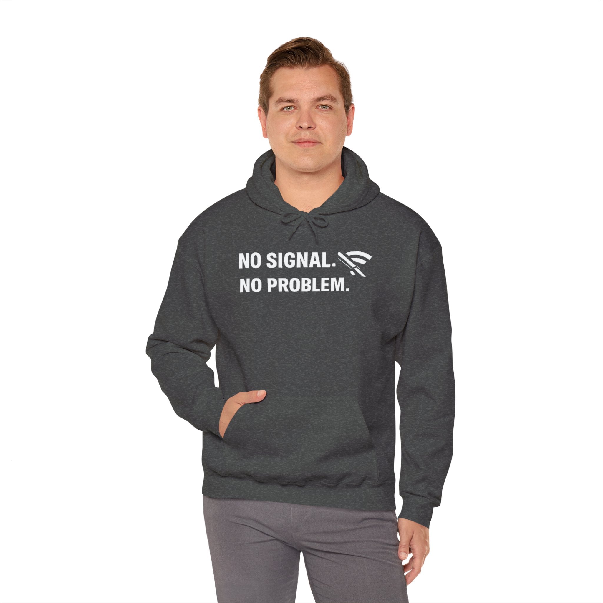 "No Signal, No Problem" IT Humor Unisex Heavy Blend™ Hoodie