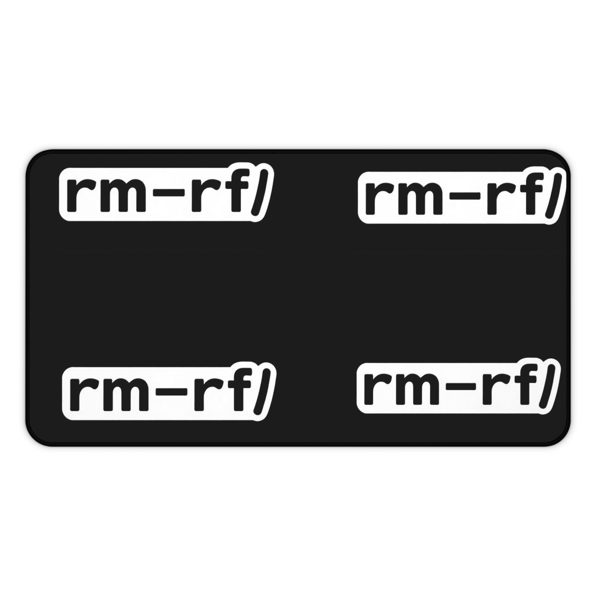 "rm -rf/ (Don't Try This)" Tech Humor Desk Mat — Funny IT Programmer Gaming Mouse Pad