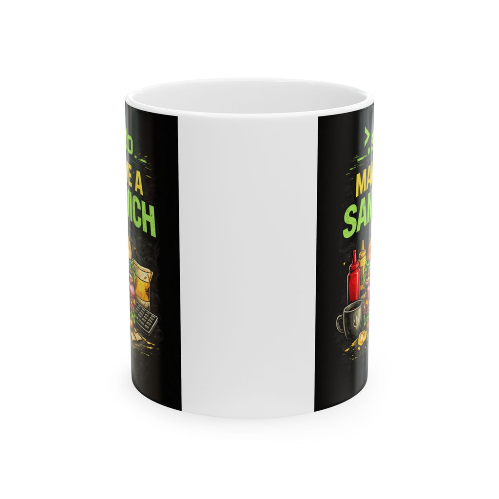 ">. Sudo Make me A Sandwich" Geek Humor Ceramic Mug, (11oz, 15oz)