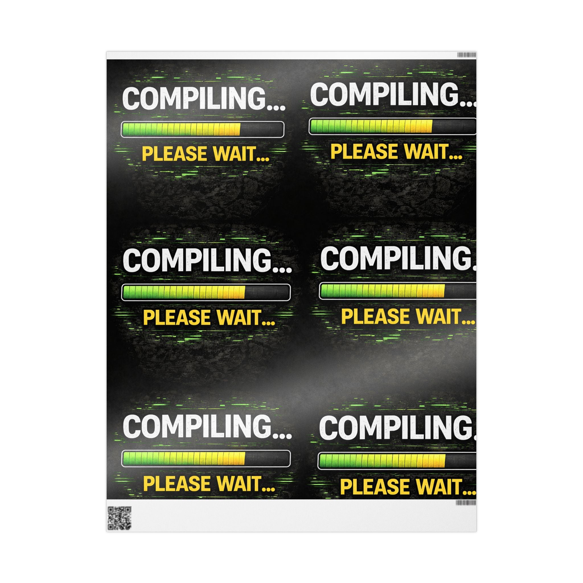 "Compiling...Please Wait" Funny IT Holiday Gift Wrap Tech Humor Office Gift Wrapping Paper