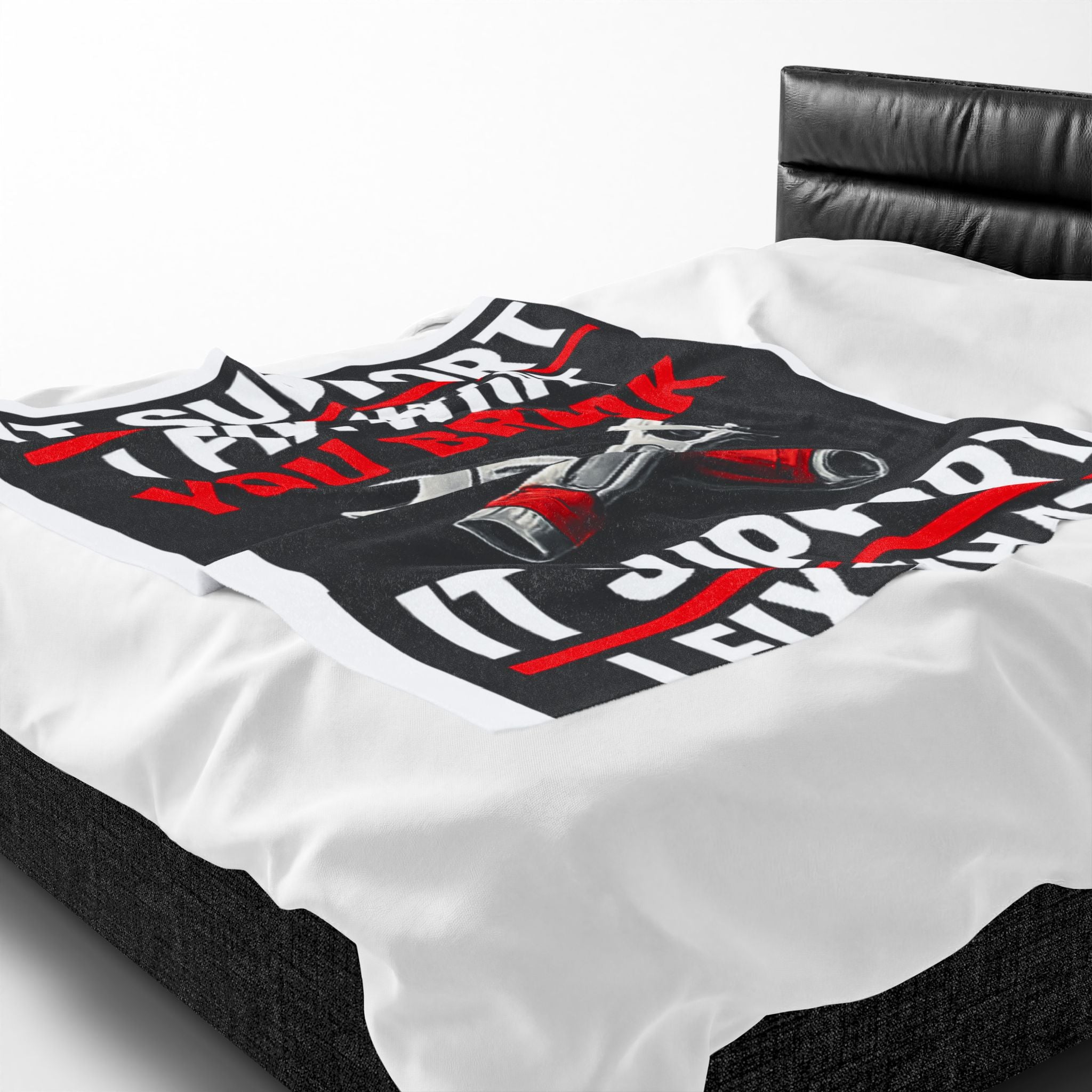 "IT Support: I Fix What You Break" Tech Humor Funny IT Velveteen Plush Blanket