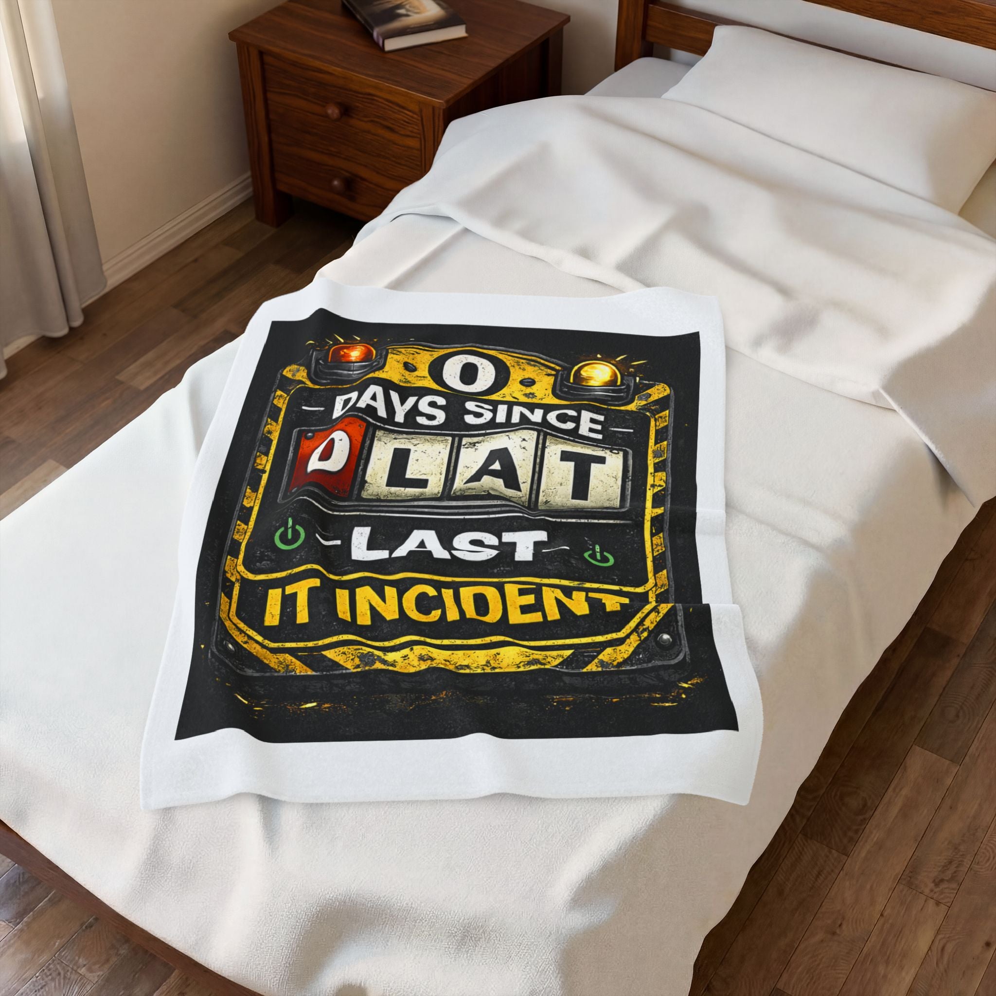 "0 Days Since Last IT Incident" Tech Humor Funny IT Velveteen Plush Blanket
