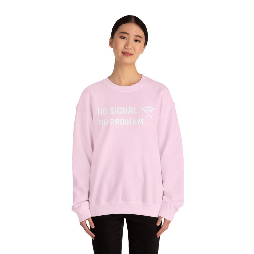 "No Signal, No Problem" Unisex Heavy Blend™ Tech Humor Crewneck Sweatshirt