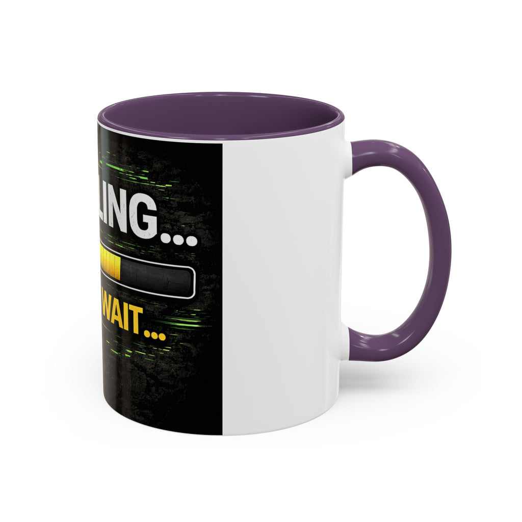 "Compiling, Please Wait" IT Humor Accent Coffee Mug (11, 15oz)